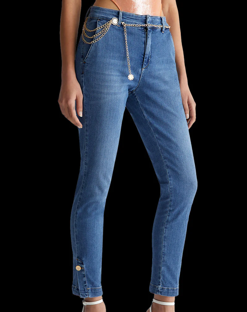 Jeans Chino In Denim Donna - Denim Blu - immagine 7