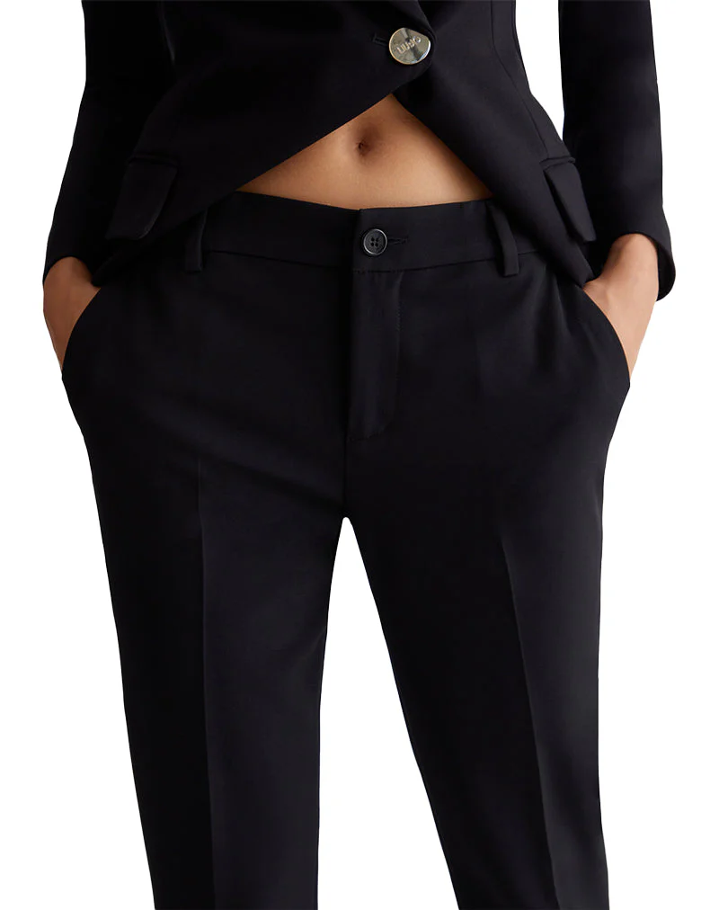 Pantaloni In Twill Stretch Donna - Nero - immagine 9
