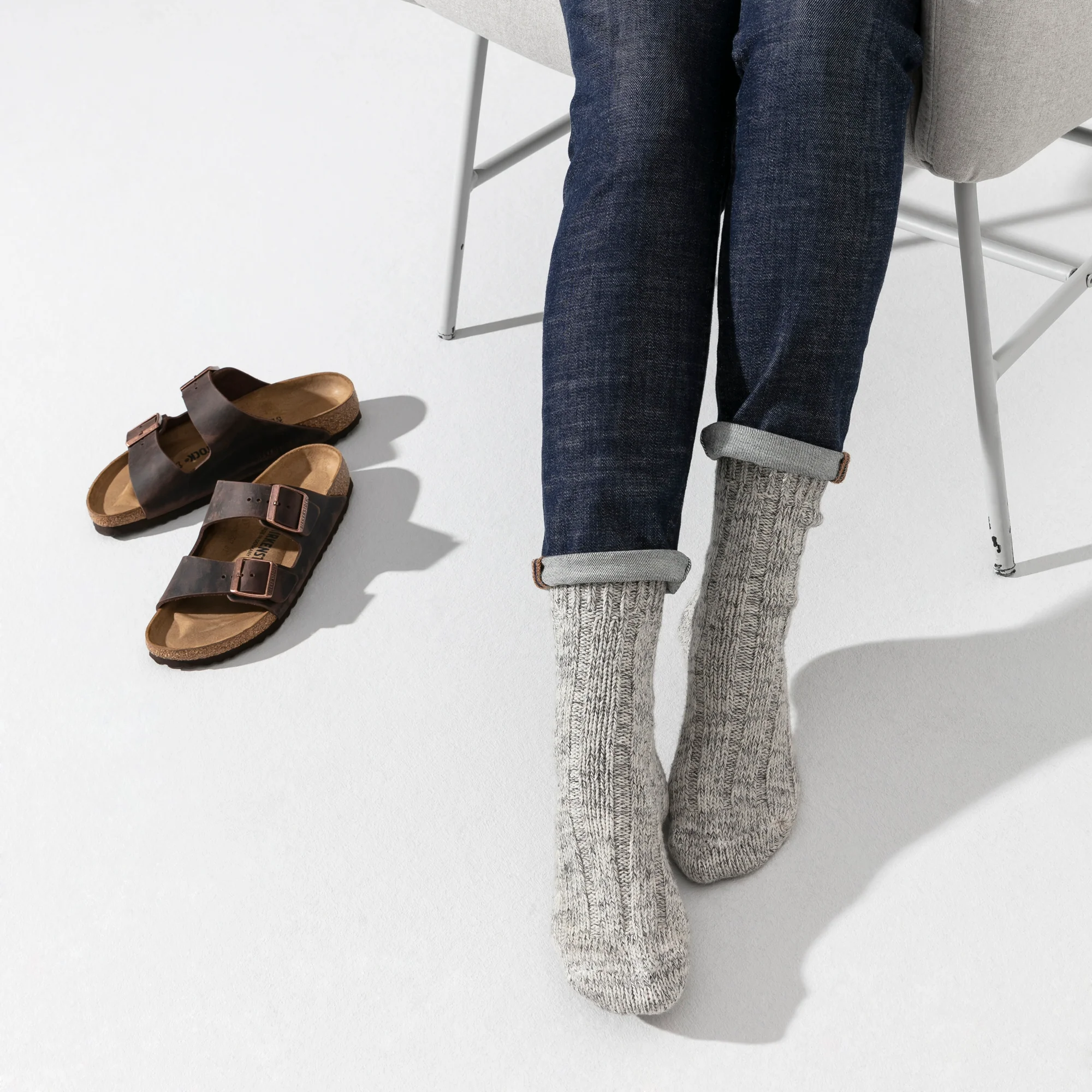 BIRKENSTOCK - CALZINO COTTON TWIST LIGHT GREY - immagine 3