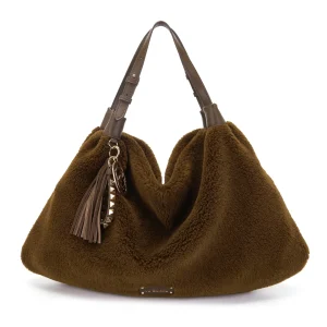 LA CARRIE BAG - BORSA SHOPPING TEDDY BROWN