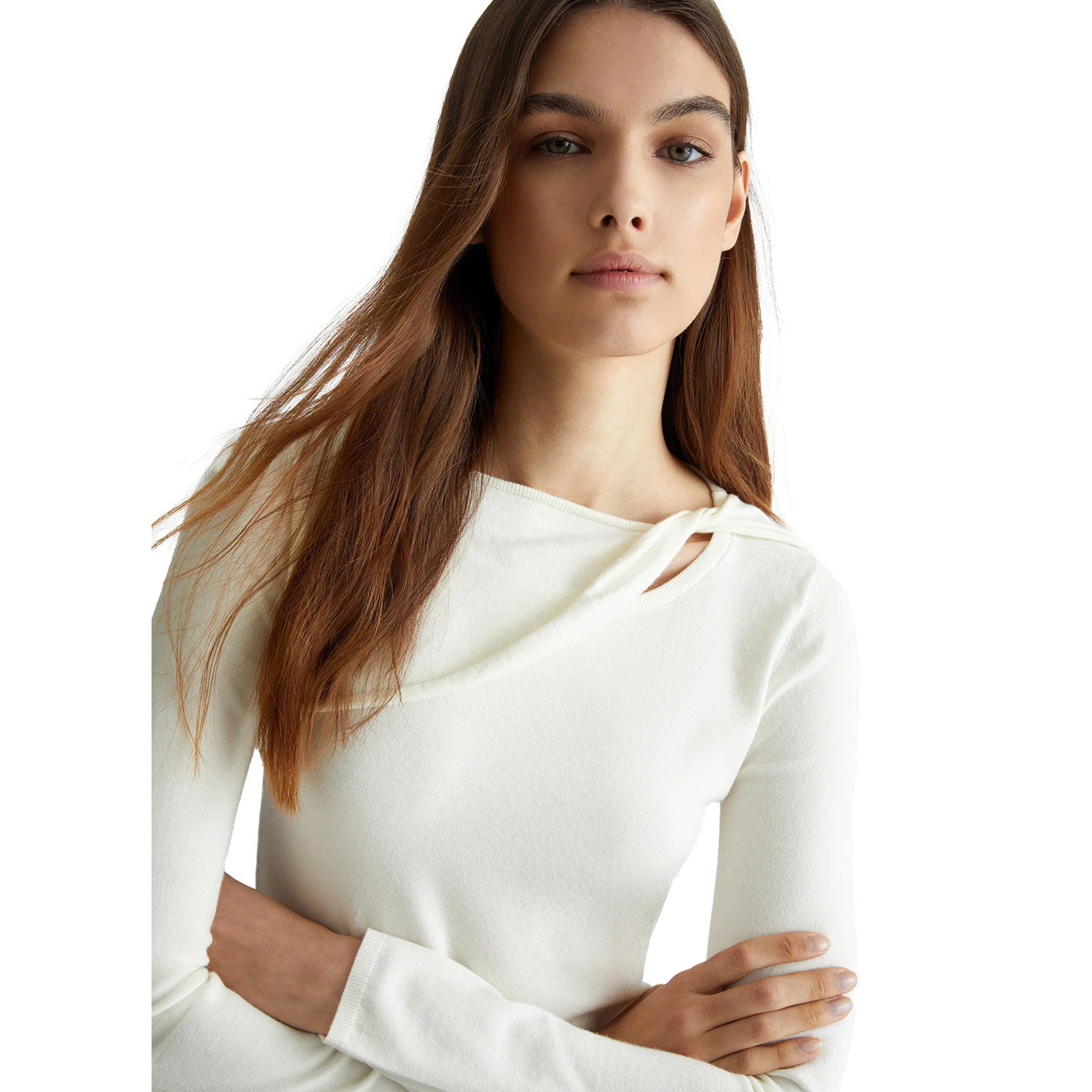 Maglia bianca con cut-out - immagine 5