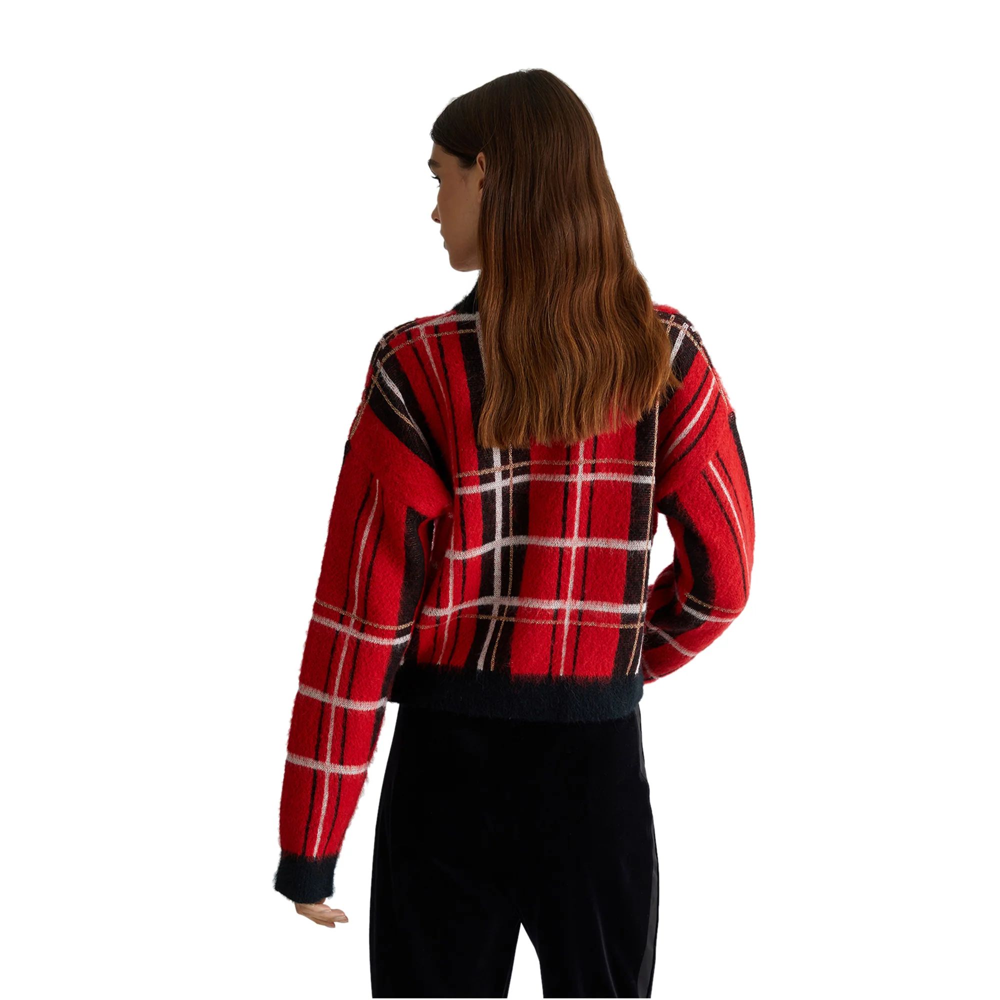 Pullover in tartan rosso - immagine 4
