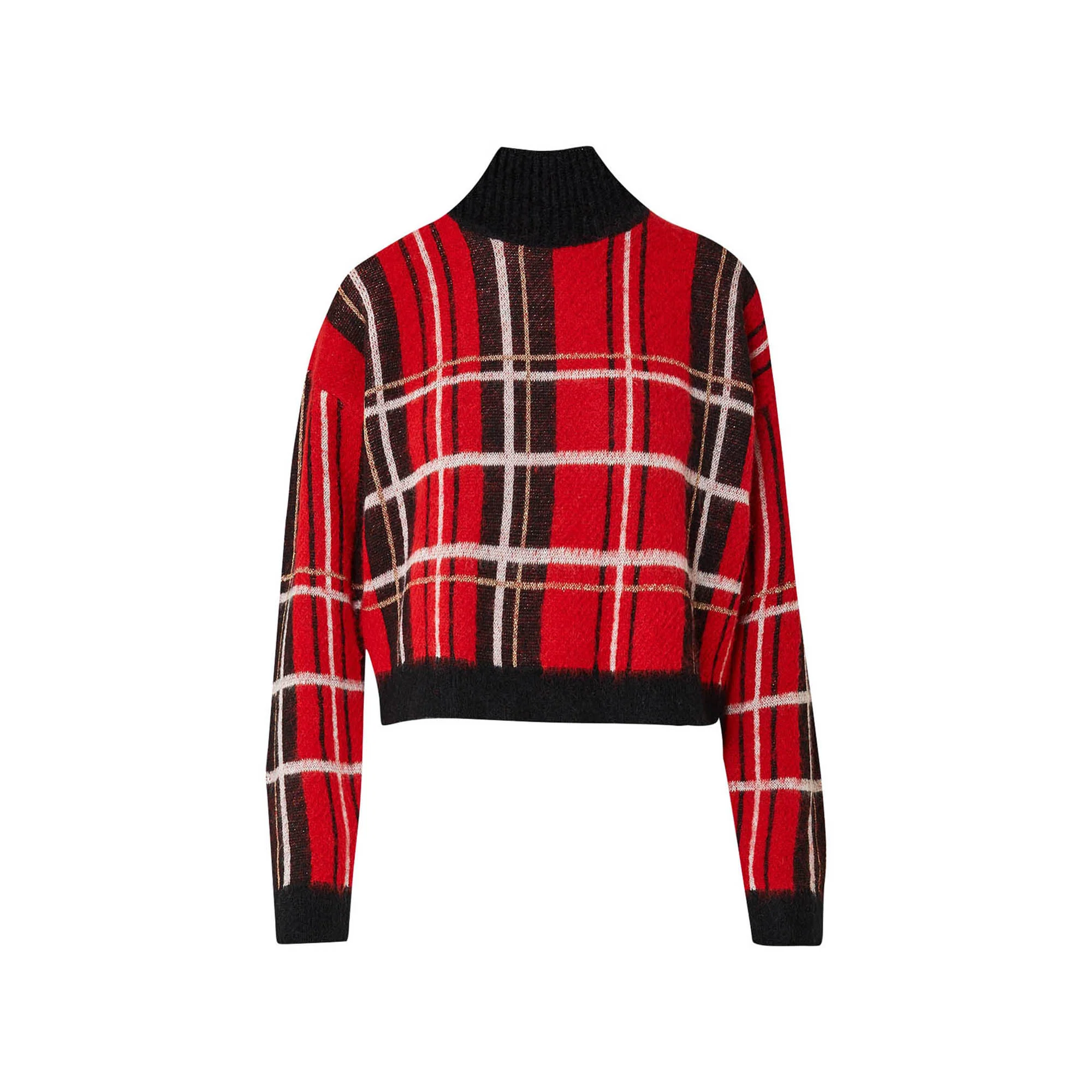 Pullover in tartan rosso - immagine 2
