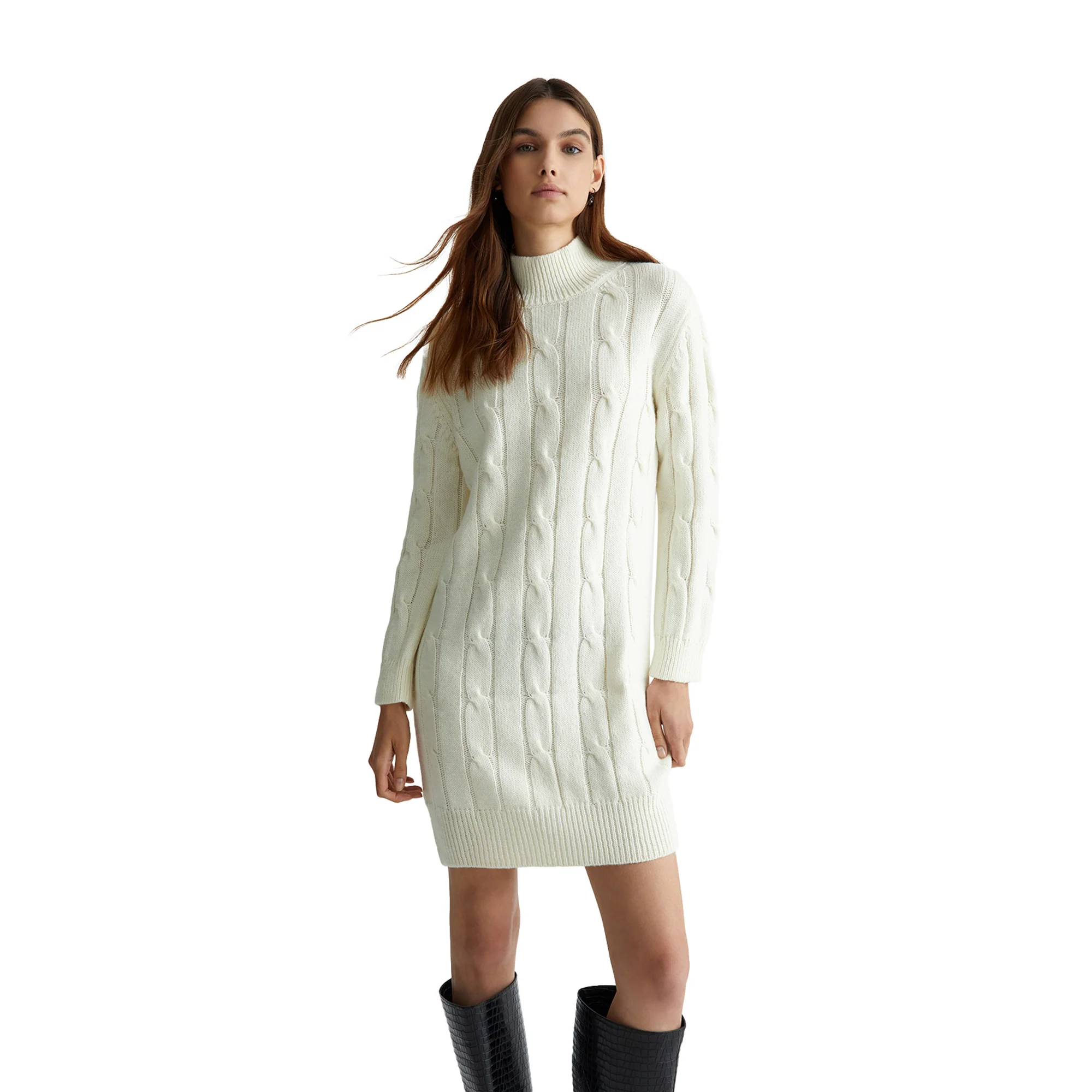 Abito bianco in maglia - immagine 3