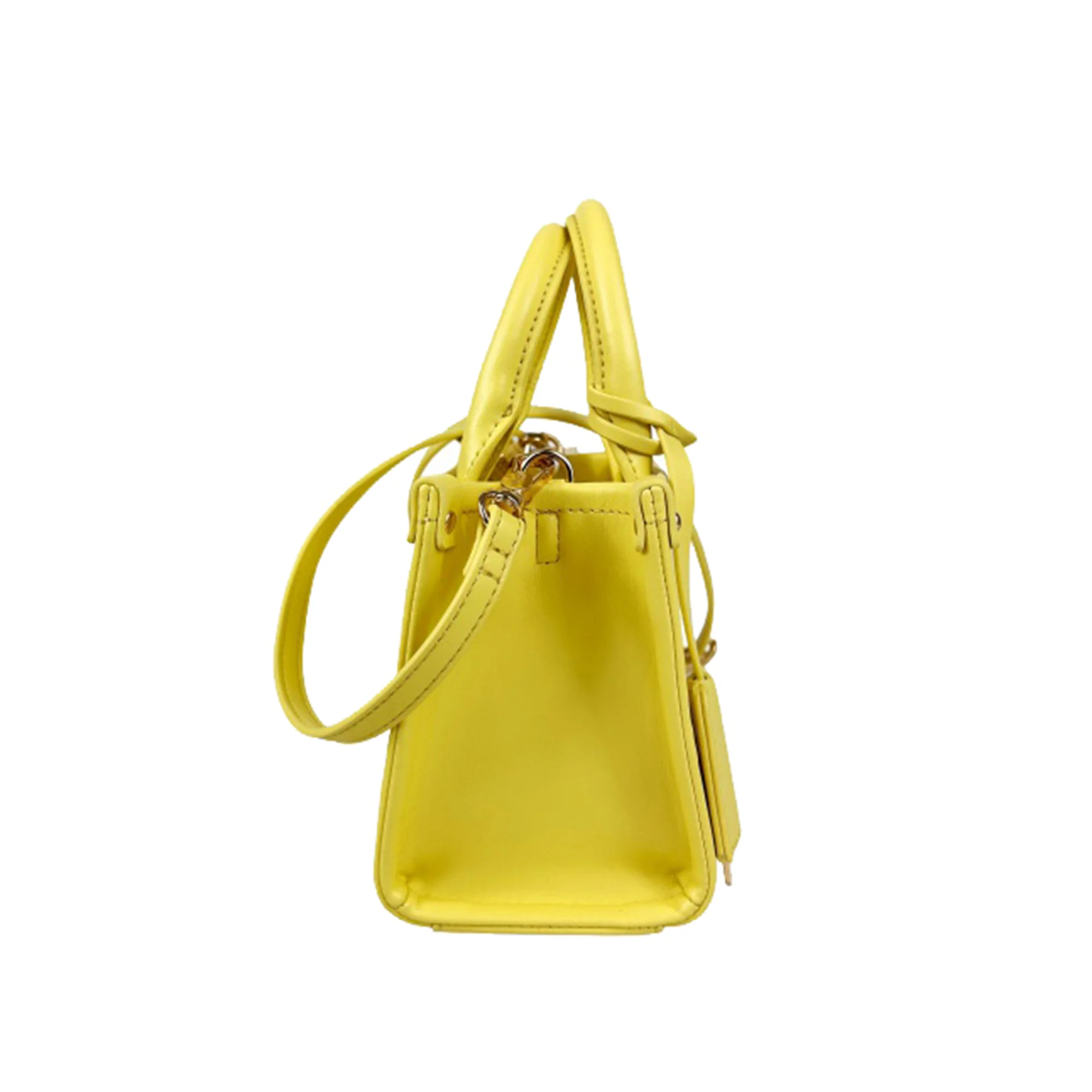 Mini Borsa donna con rombi a rilievo Giallo - immagine 3