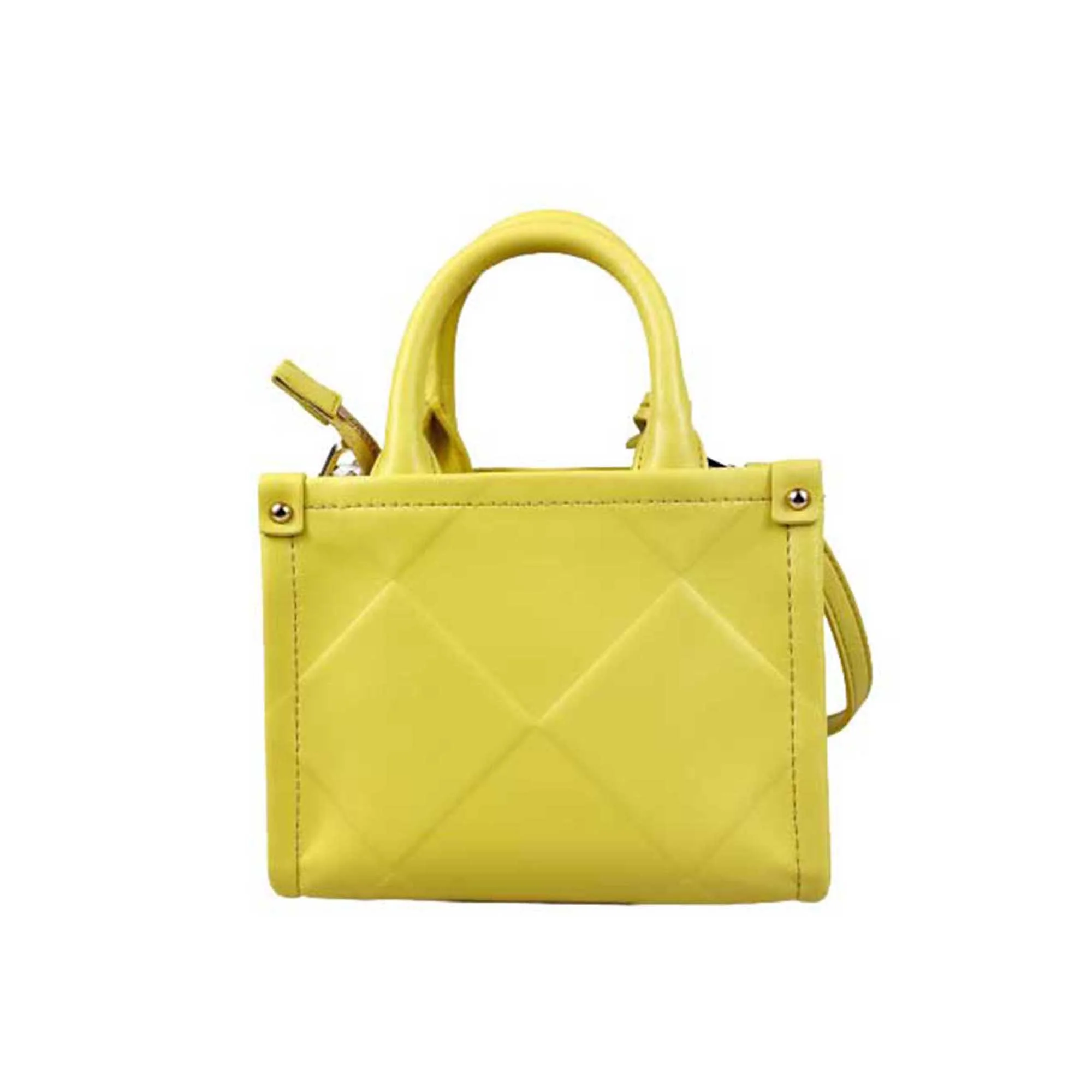 Mini Borsa donna con rombi a rilievo Giallo - immagine 4