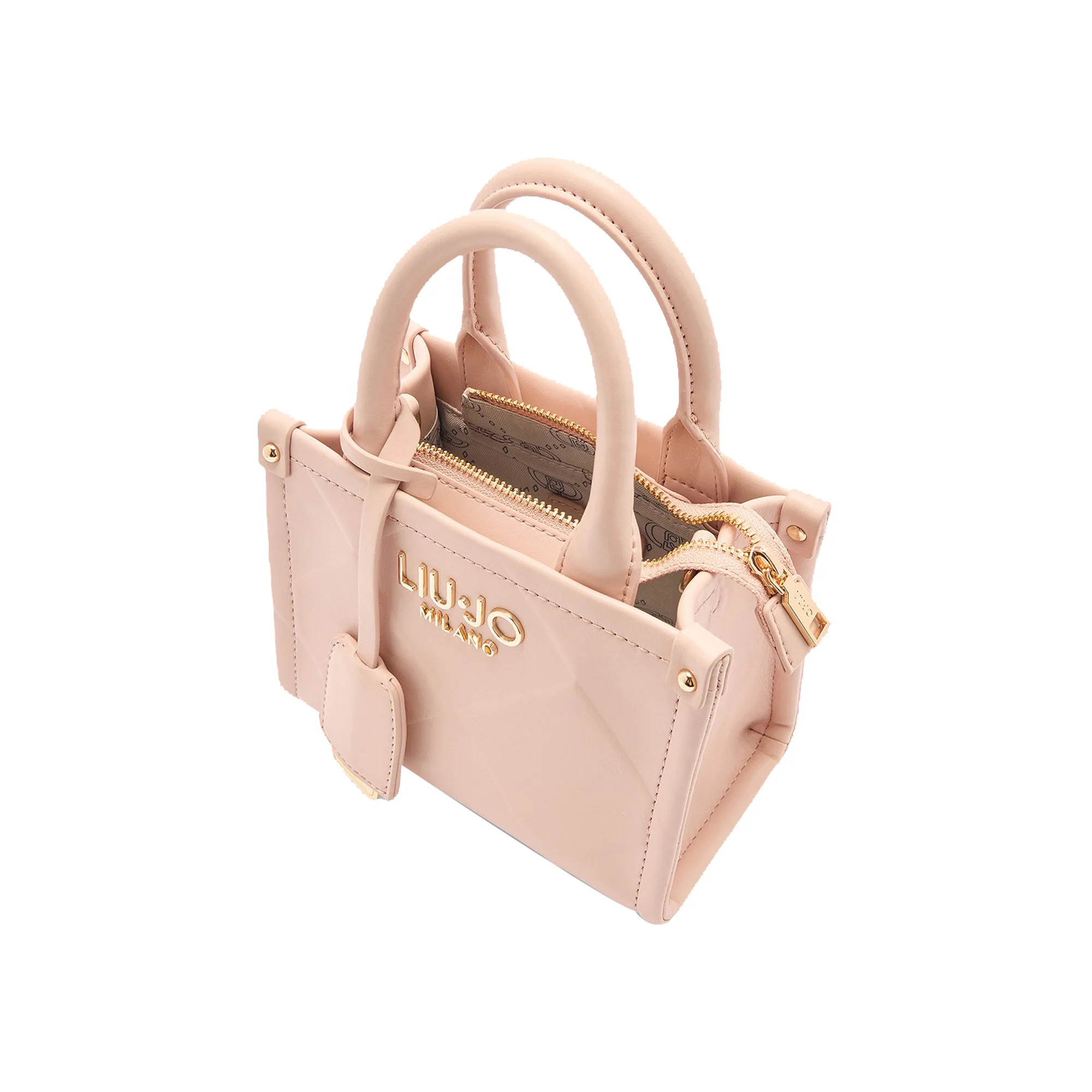 Mini Borsa donna con rombi a rilievo Rosa - immagine 4