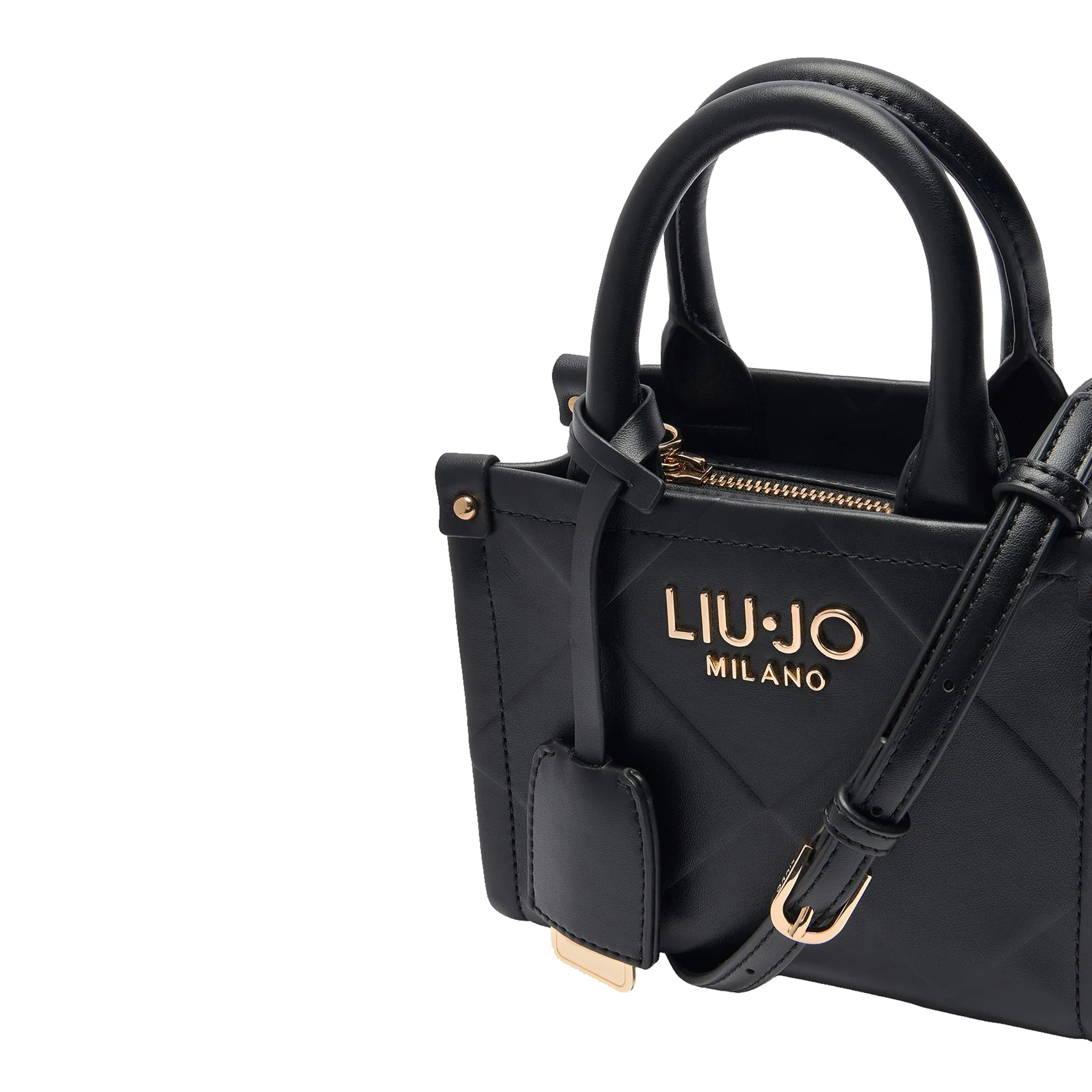 Mini Borsa donna con rombi a rilievo Nero - immagine 4