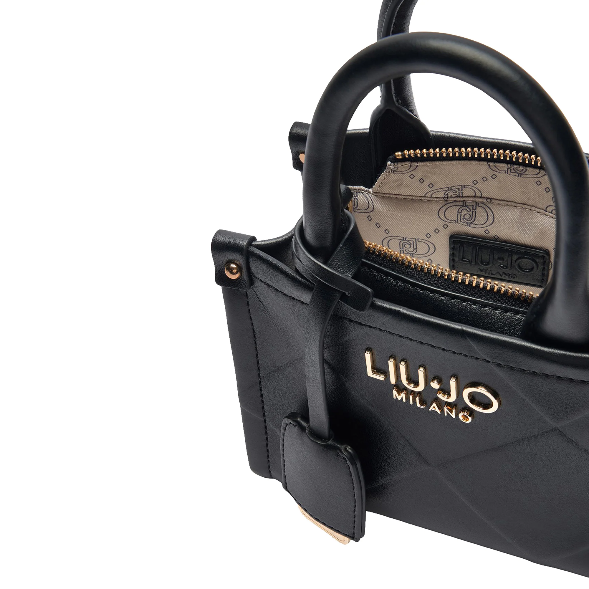 Mini Borsa donna con rombi a rilievo Nero - immagine 5