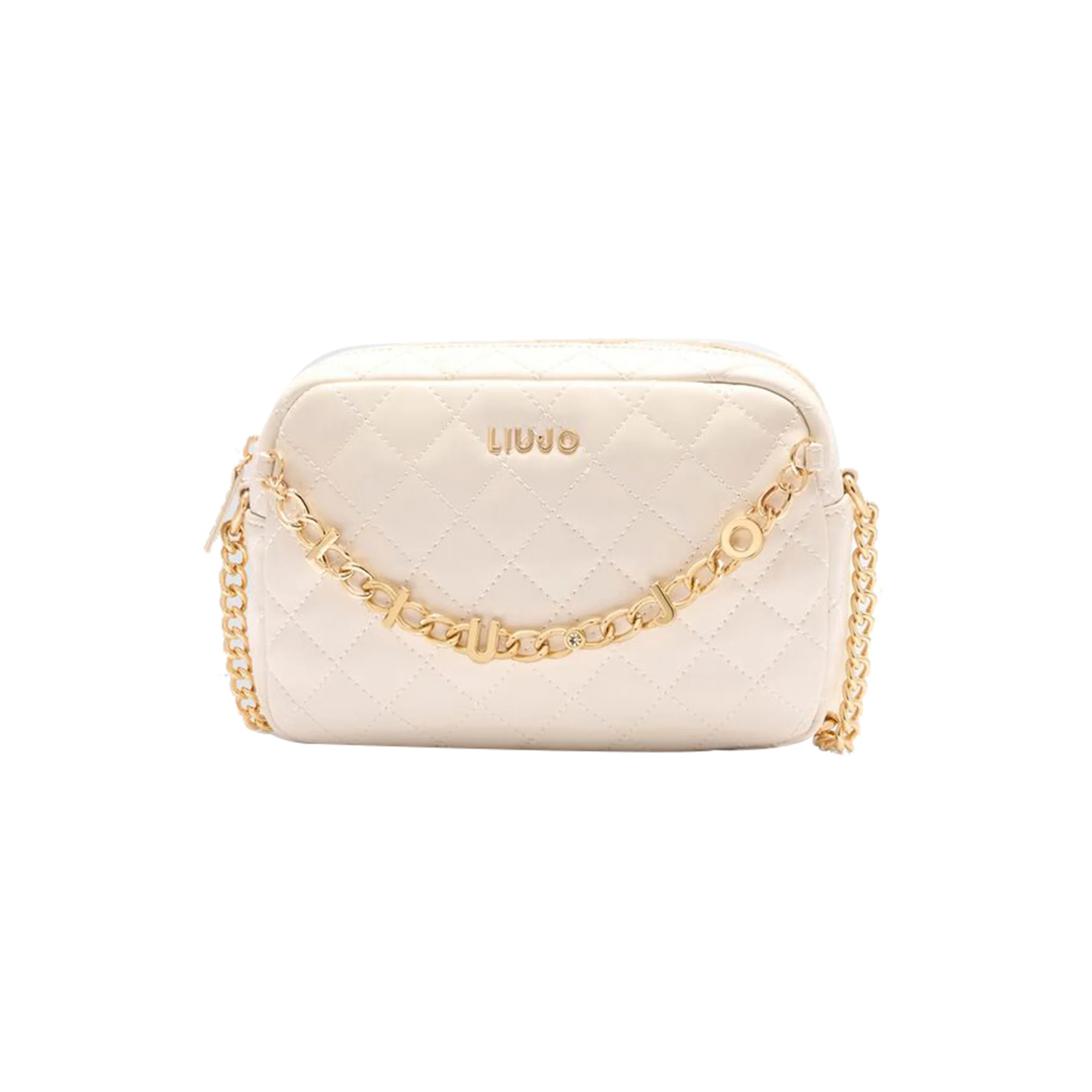 Borsa a tracolla da donna in beige matelassé