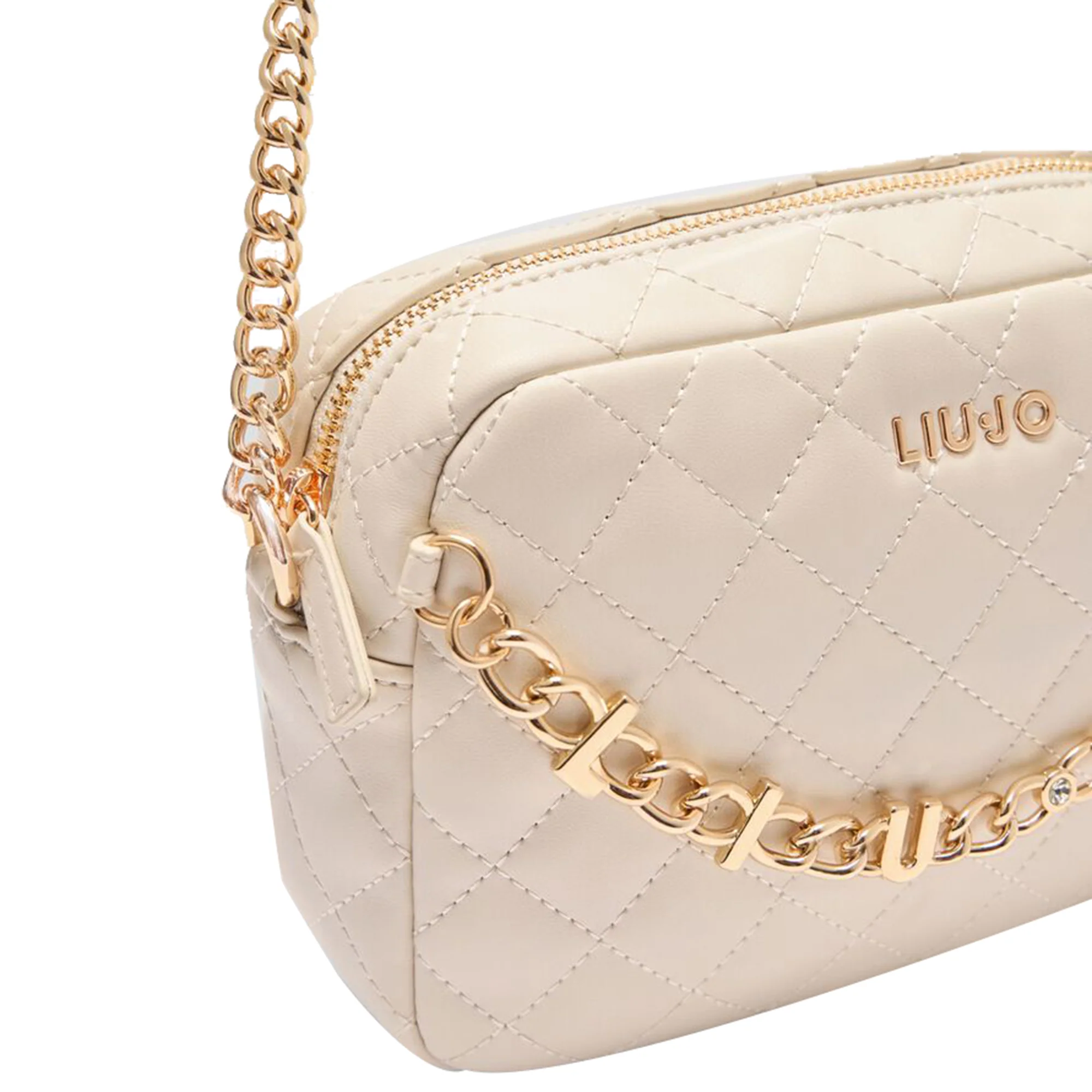 Borsa a tracolla da donna in beige matelassé - immagine 5