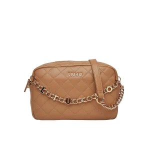 Borsa a tracolla da donna in marrone matelassé