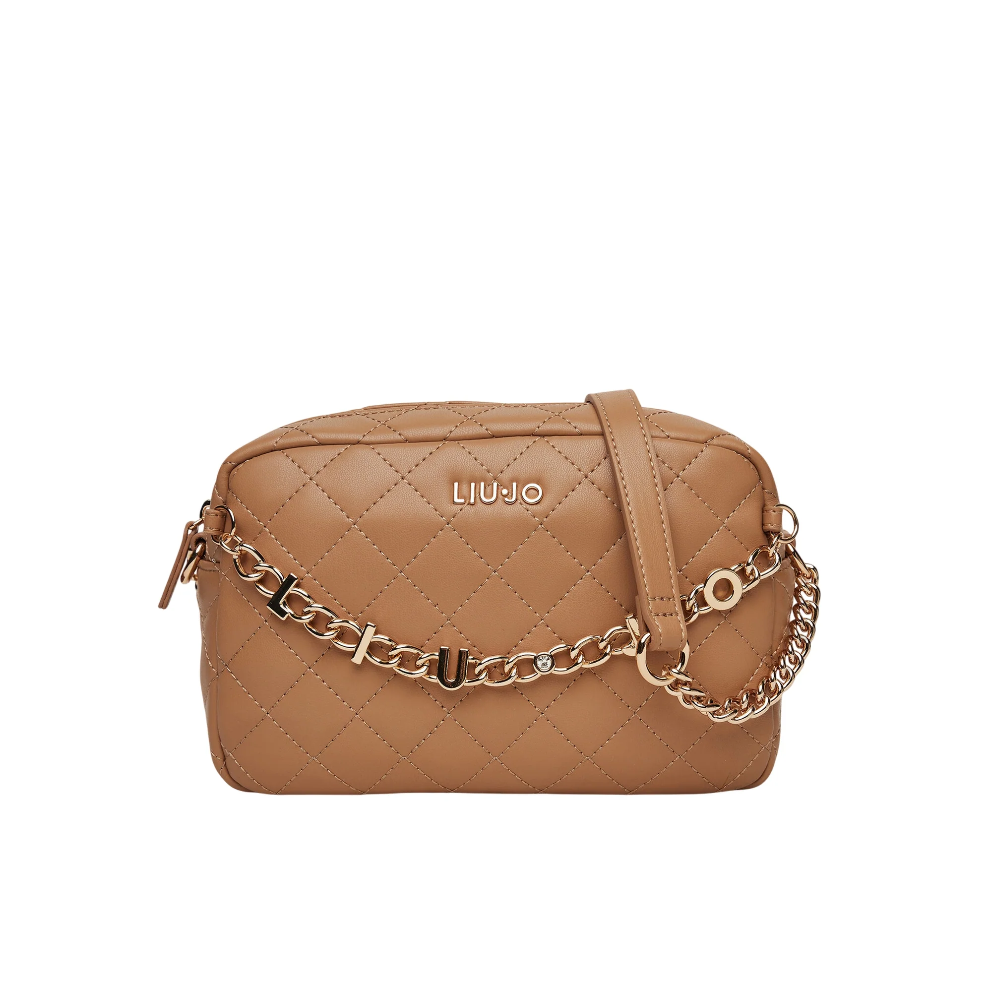 Borsa a tracolla da donna in marrone matelassé - immagine 2