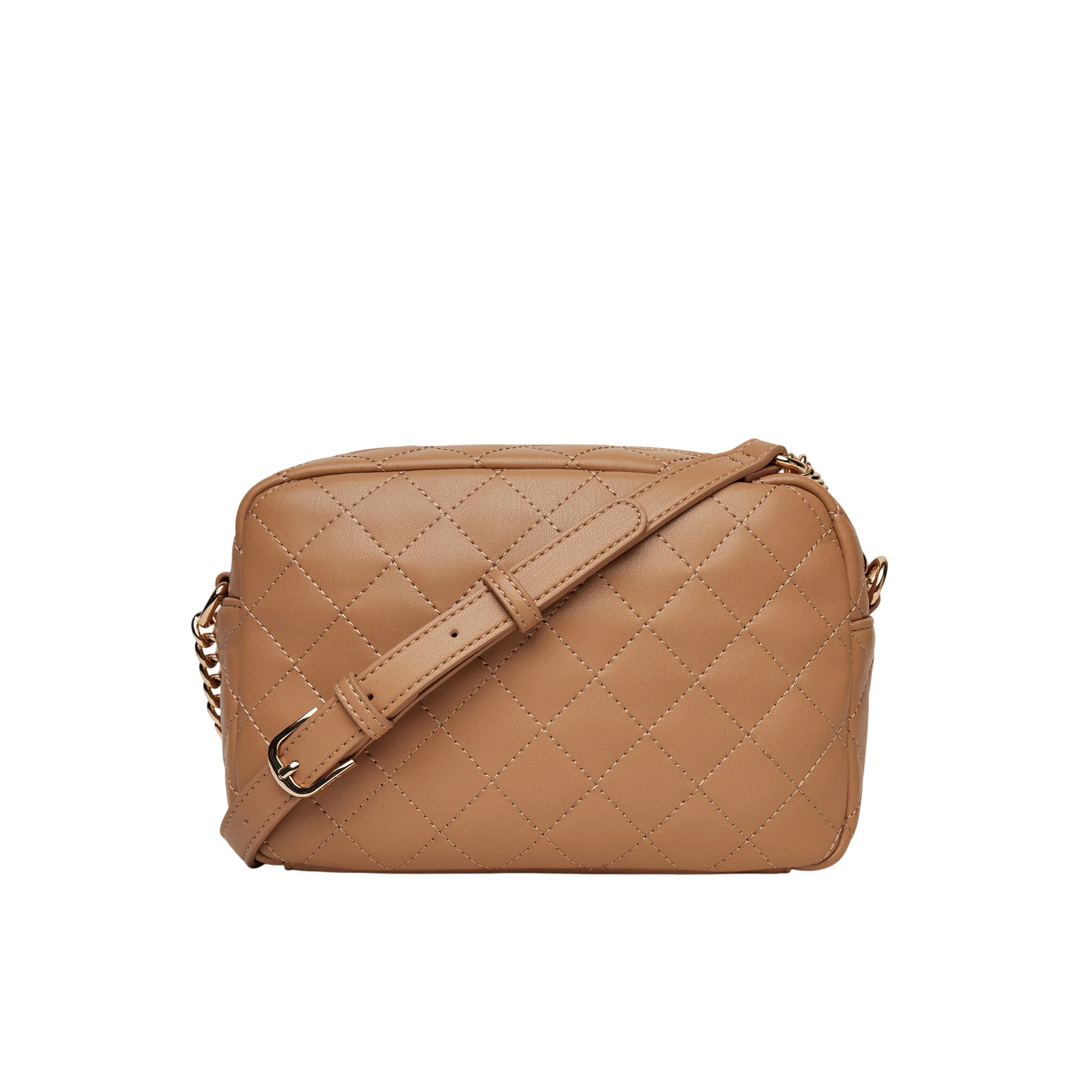 Borsa a tracolla da donna in marrone matelassé - immagine 3