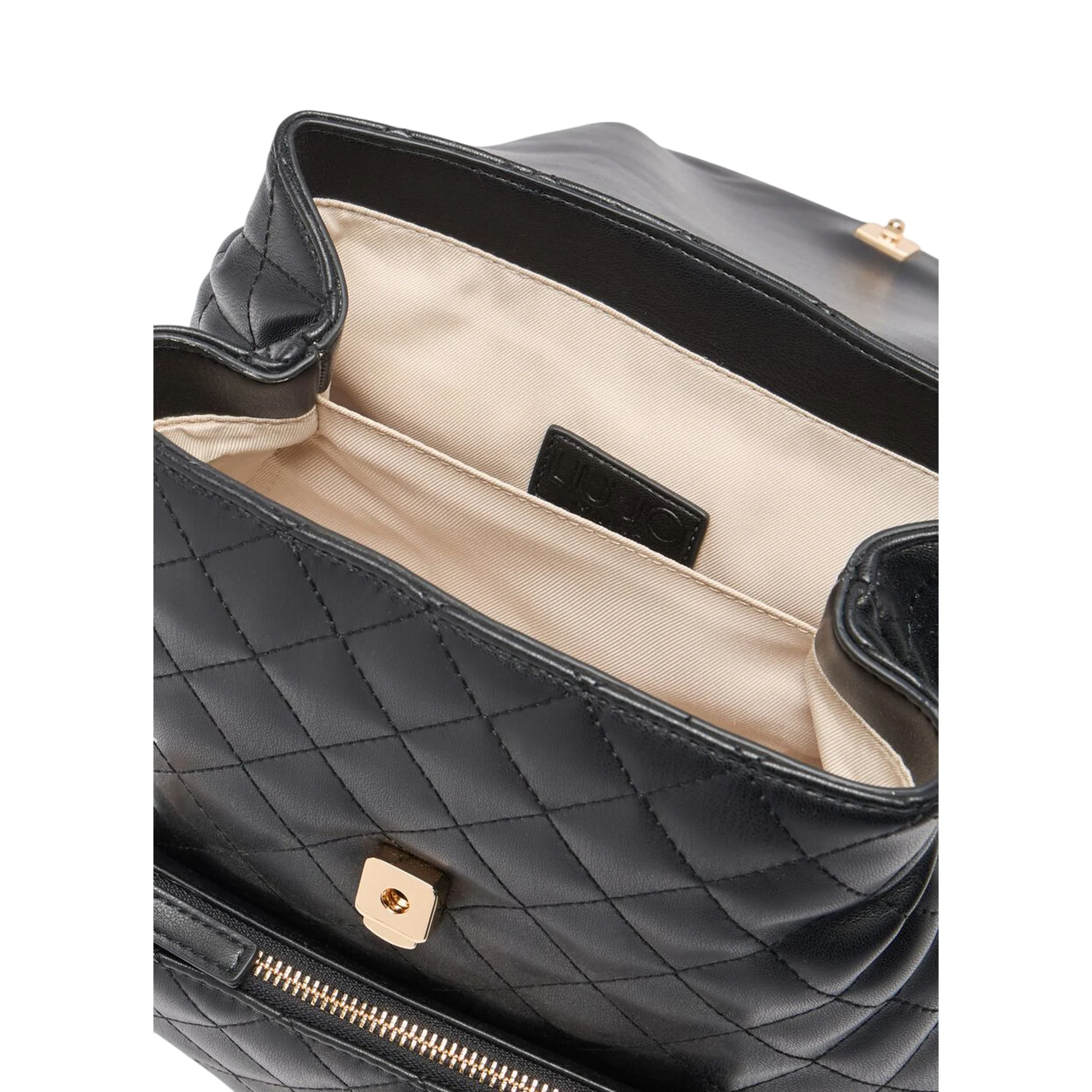 Zaino da Donna trapuntato nero con catena - immagine 4