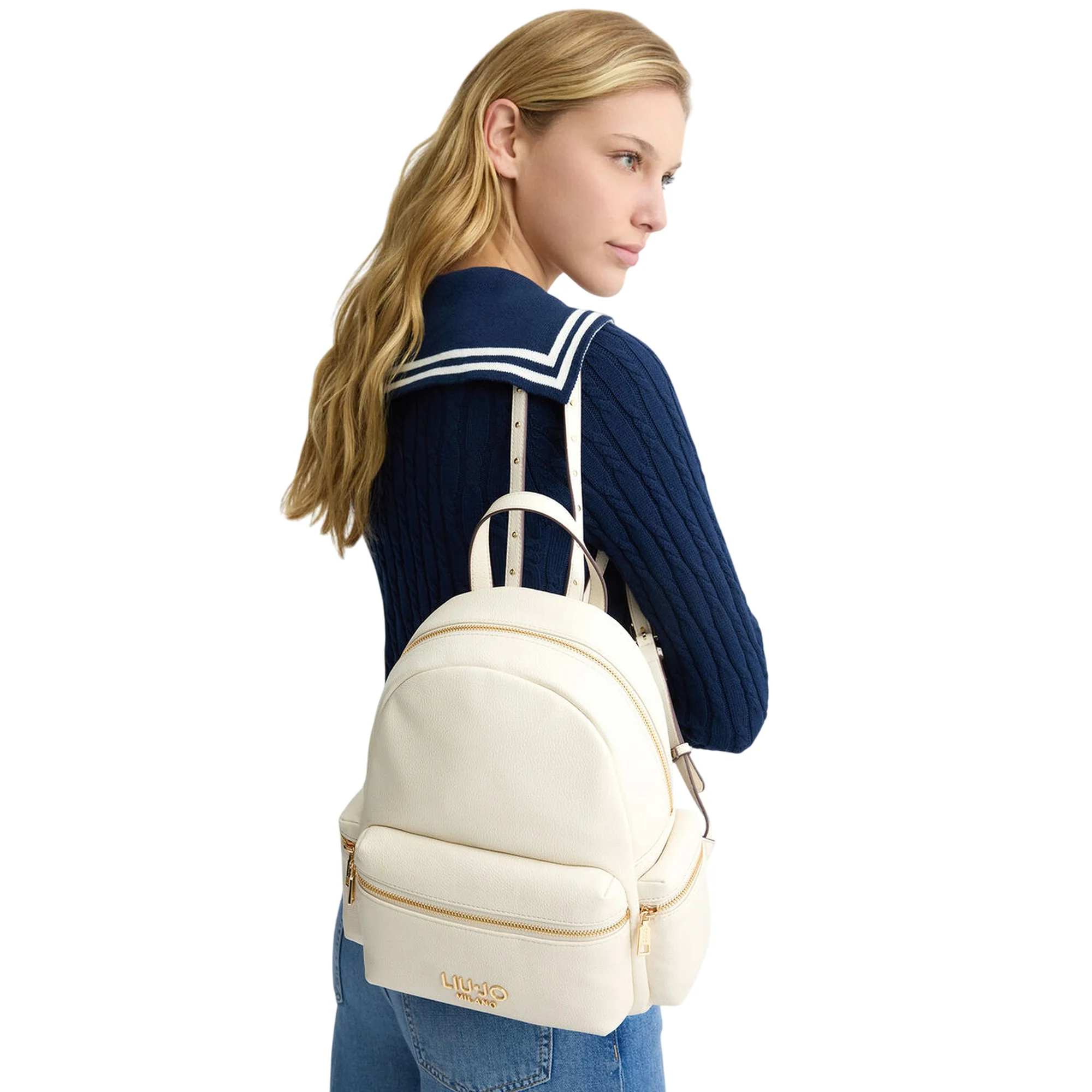 Zaino Donna con taschini laterali Bianco - immagine 5