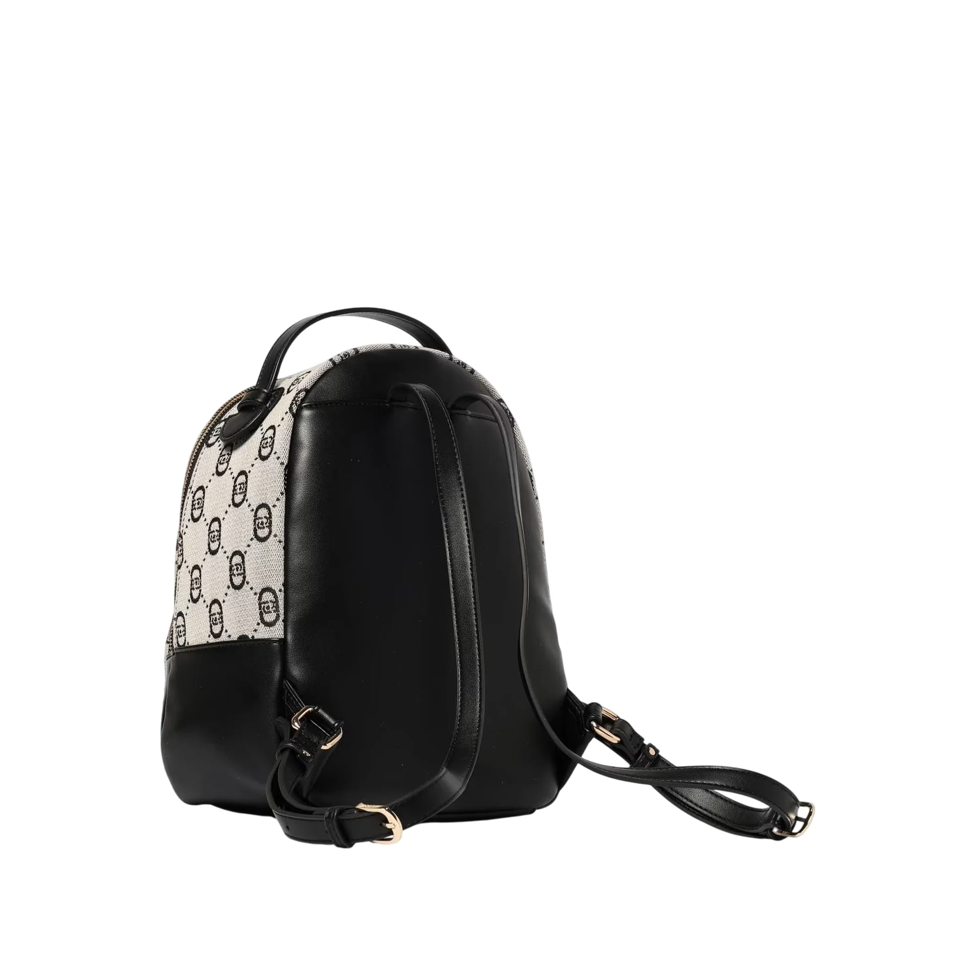 Zaino jacquard nero con pochette - immagine 3