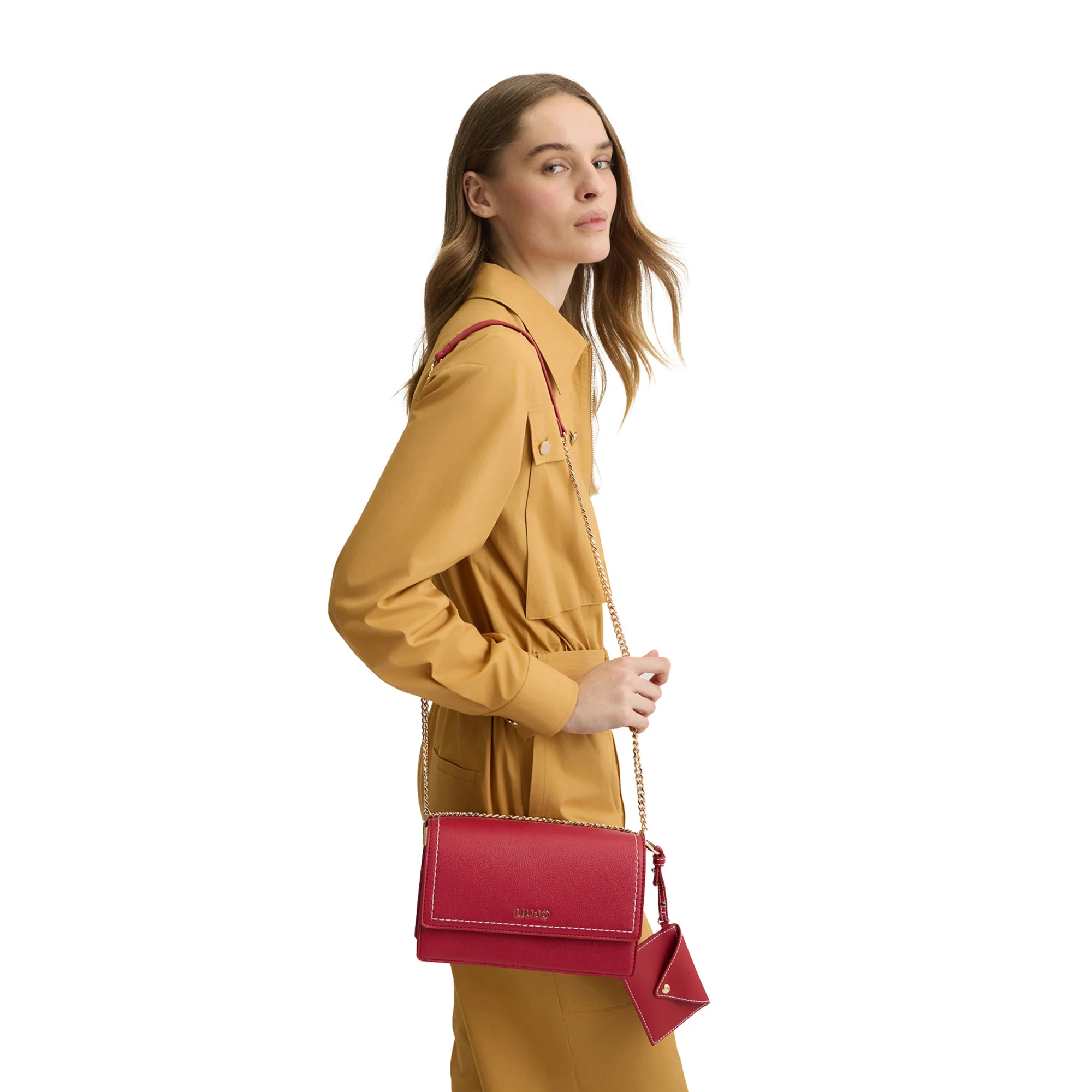 Borsa a tracolla con pochette da Donna Rosso - immagine 5