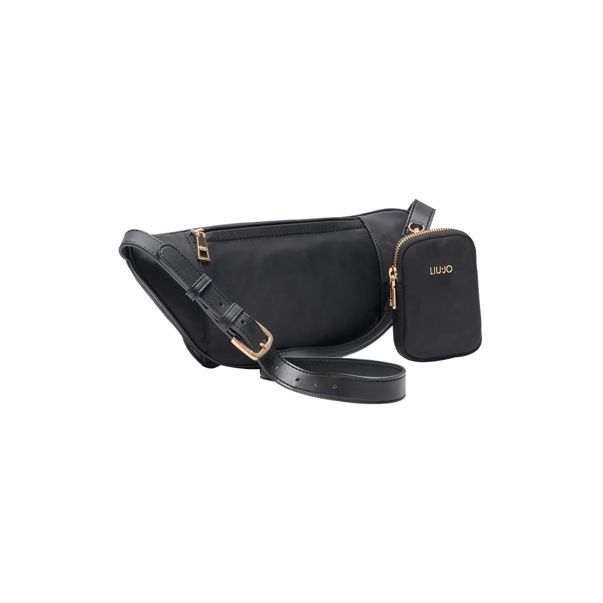 Marsupio Donna in nylon nero con charm - immagine 3