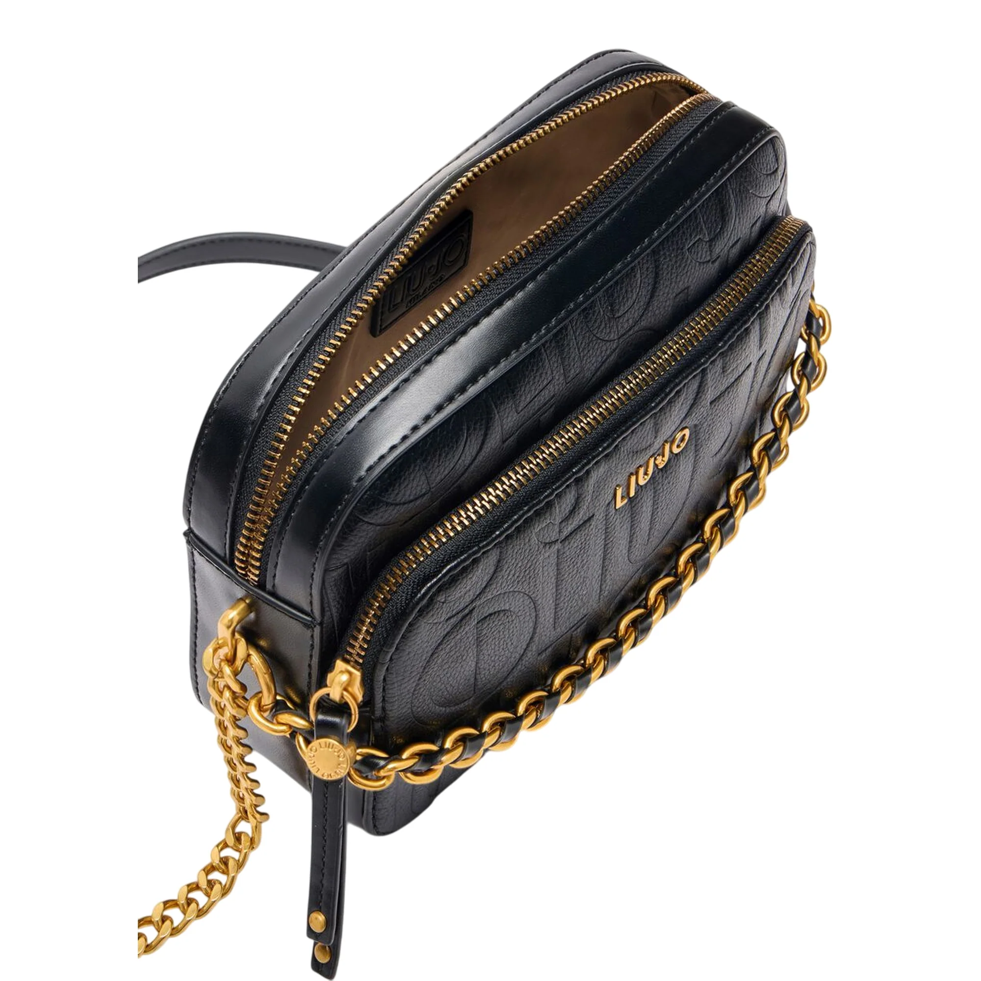 Borsa a tracolla media con catena nero - immagine 4