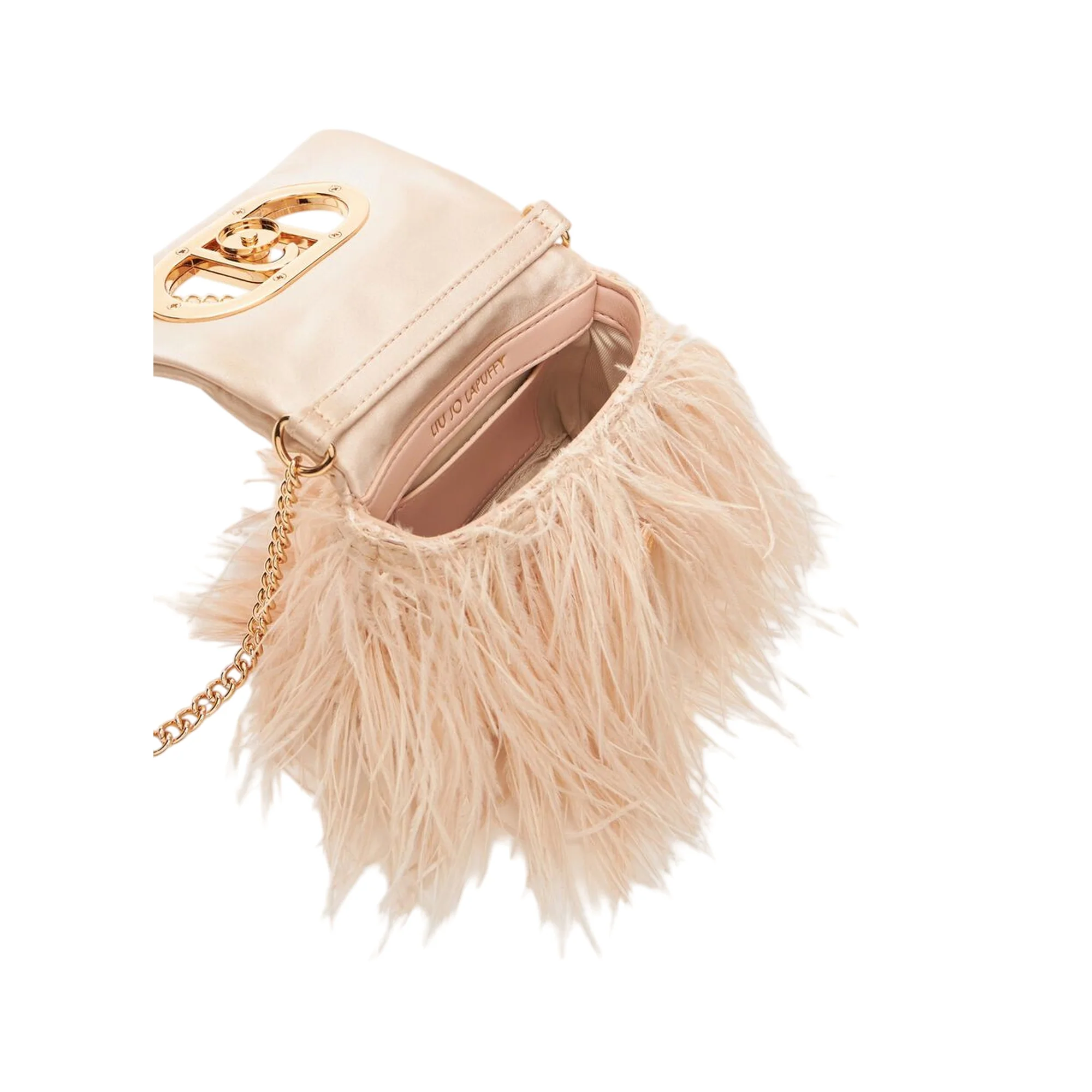 Borsa mini a tracolla LaPuffy con piume - immagine 4