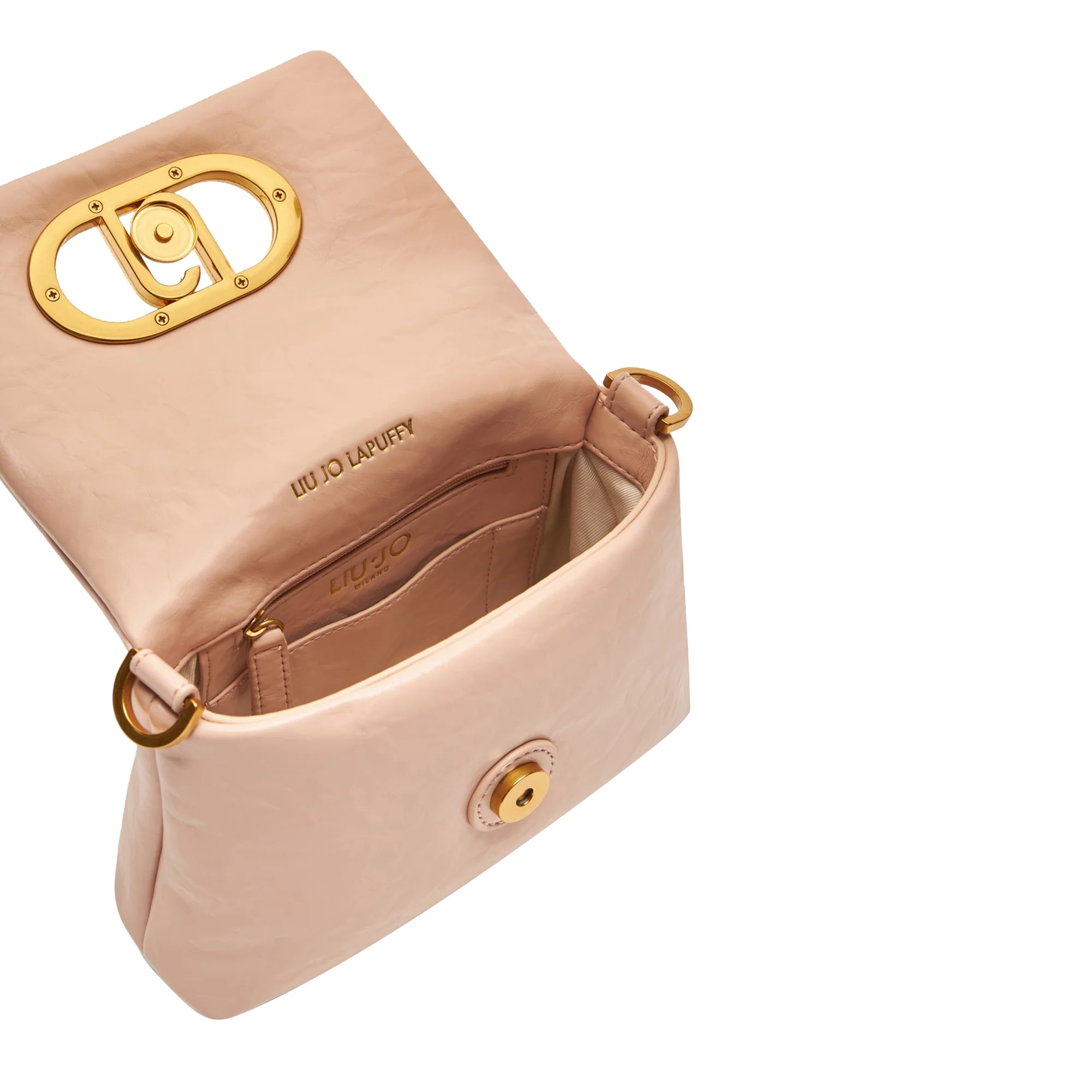 Borsa a spalla piccola LaPuffy tinta unita rosa - immagine 5