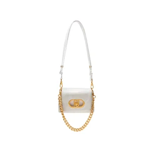 Borsa a spalla piccola LaPuffy tinta unita bianca