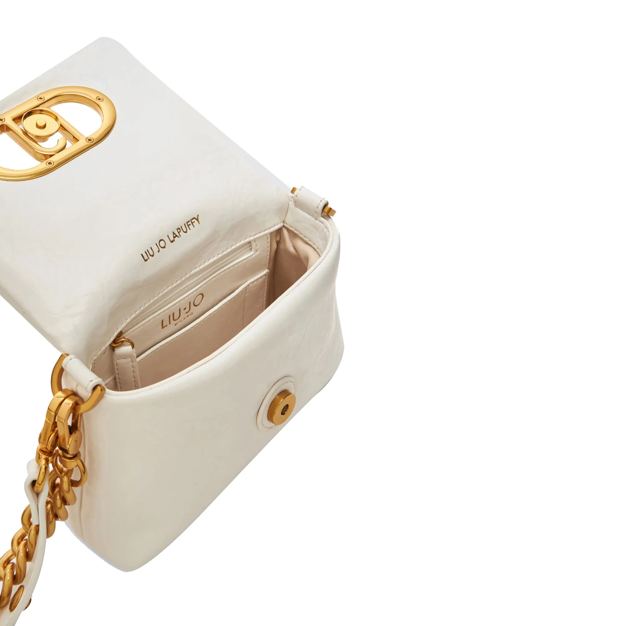 Borsa a spalla piccola LaPuffy tinta unita bianca - immagine 4