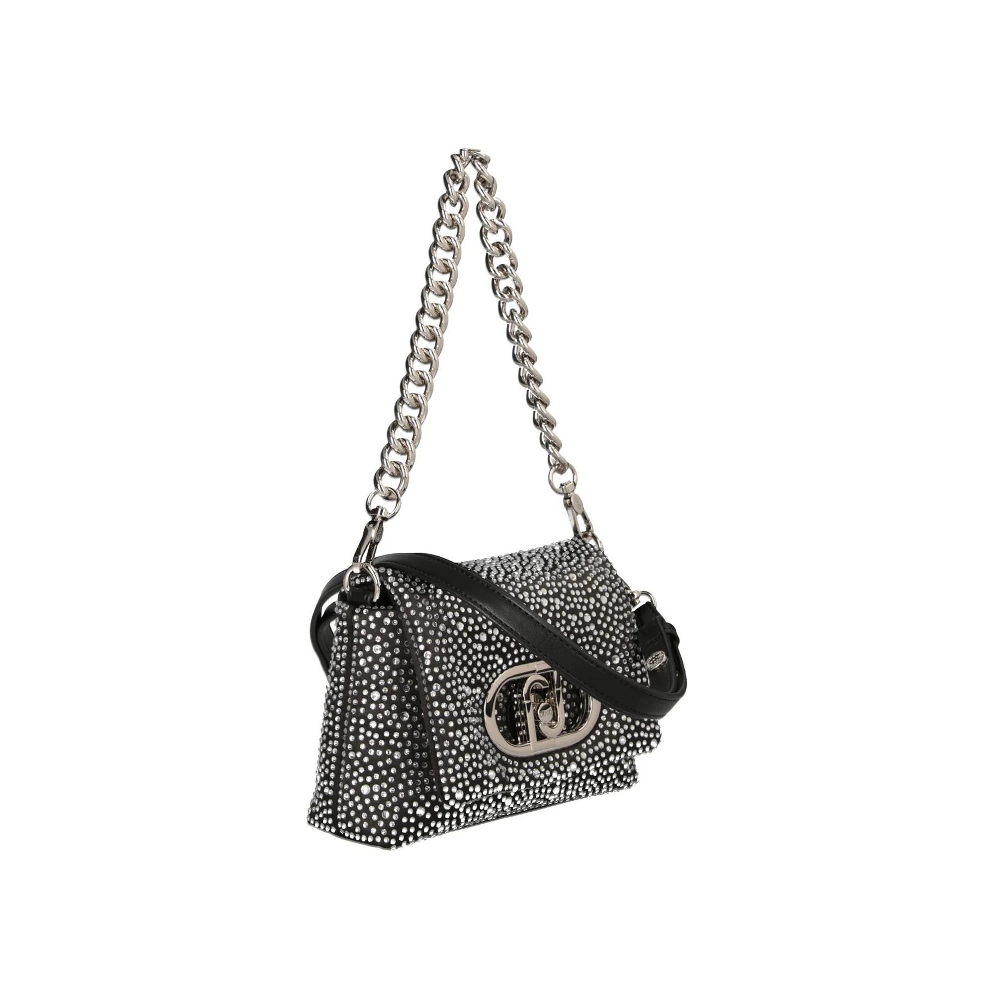 Borsa piccola a spalla LaPuffy con strass Nero - immagine 3