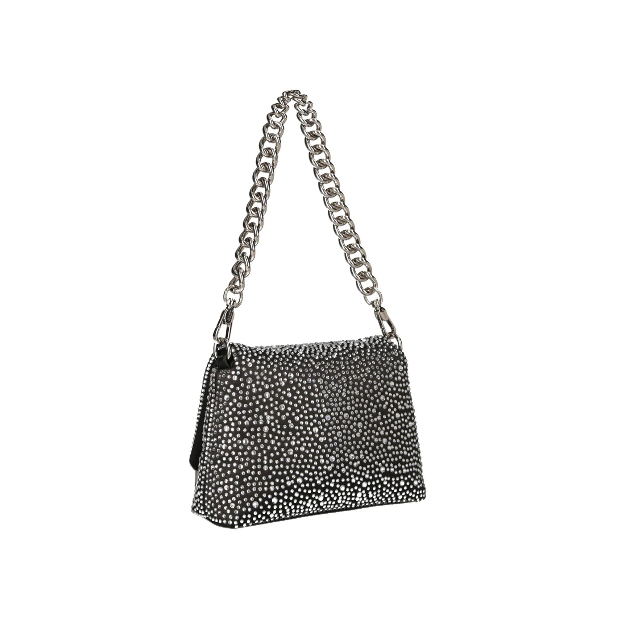 Borsa piccola a spalla LaPuffy con strass Nero - immagine 4