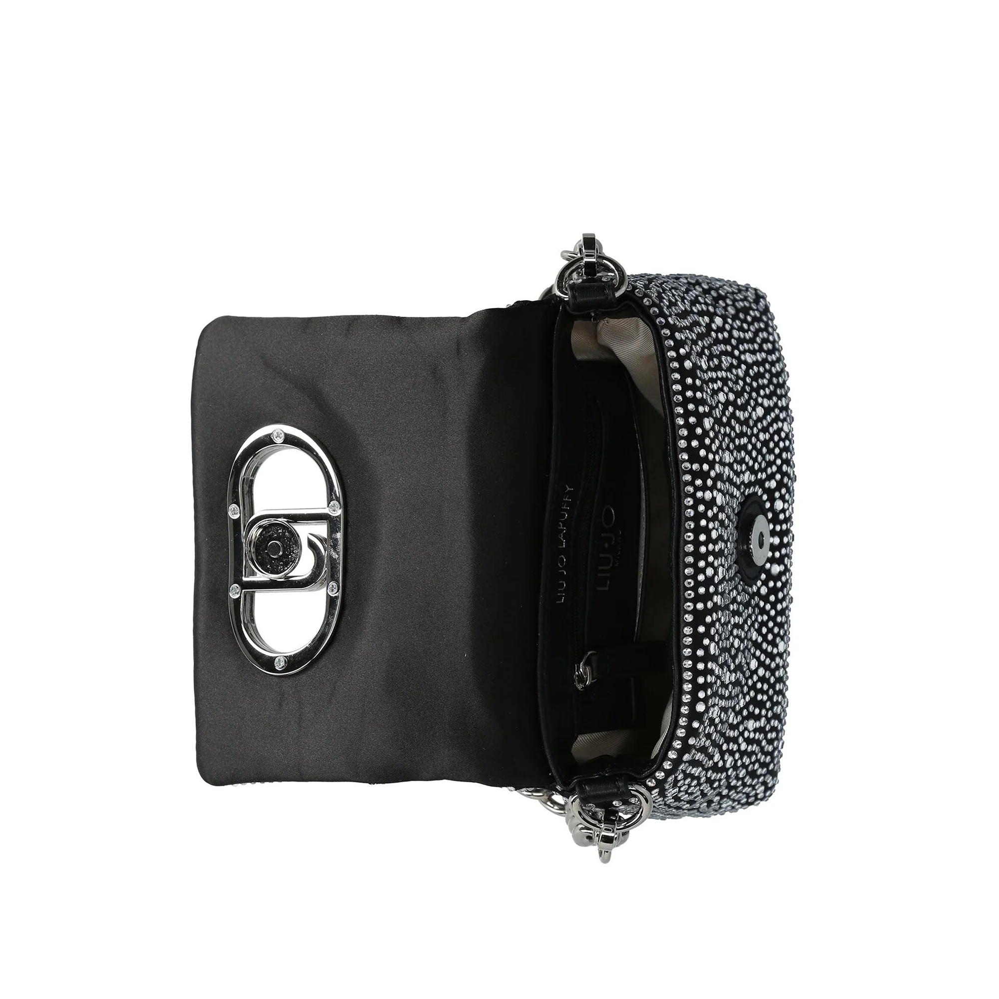Borsa piccola a spalla LaPuffy con strass Nero - immagine 5