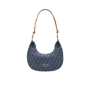 Borsa Donna Hobo piccola effetto denim logato