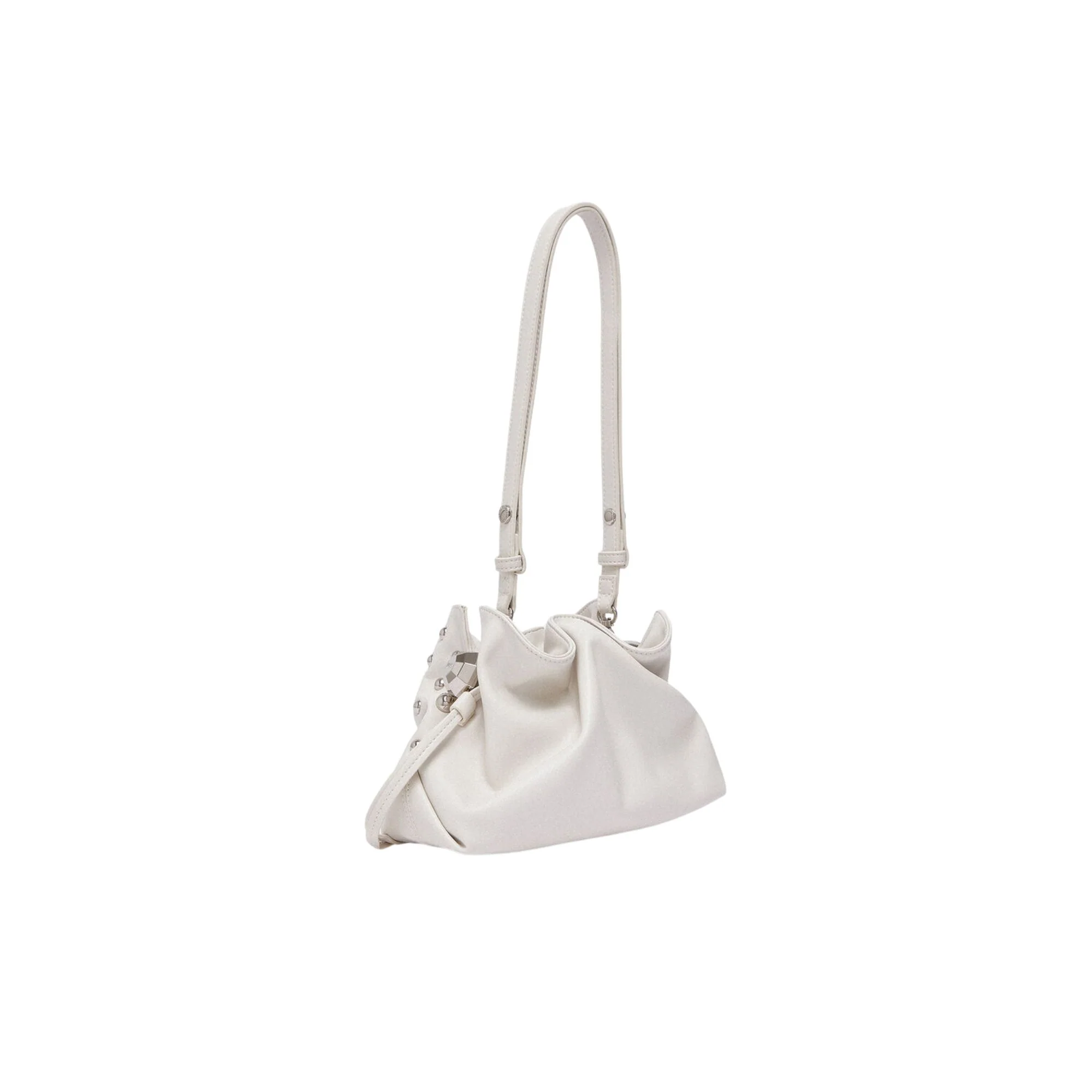 Borsa Donna Riccy piccola bianca con borchie - immagine 4