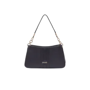 Borsa a spalla piccola nera con 3 scomparti