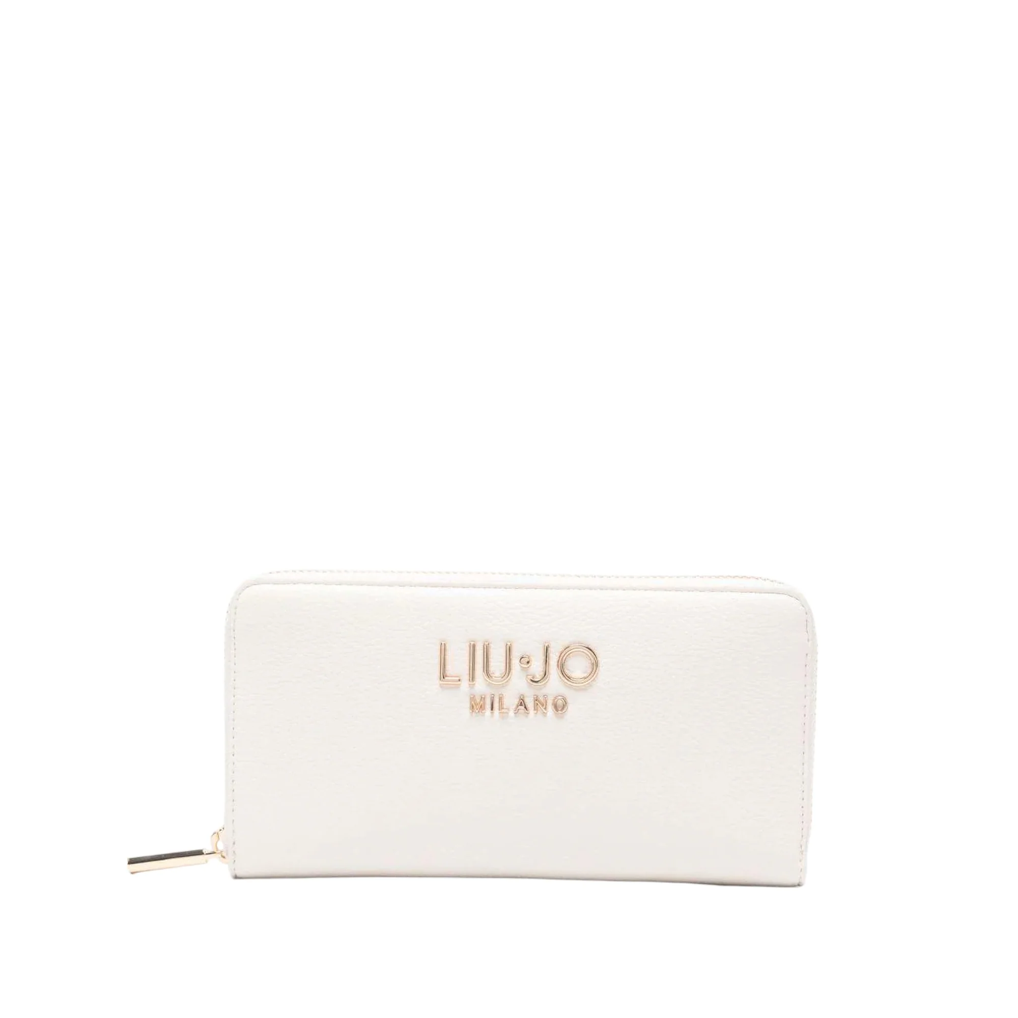 Portafoglio rettangolare bianco con dettagli oro - immagine 2