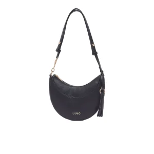 Borsa hobo Donna media con charm Nero