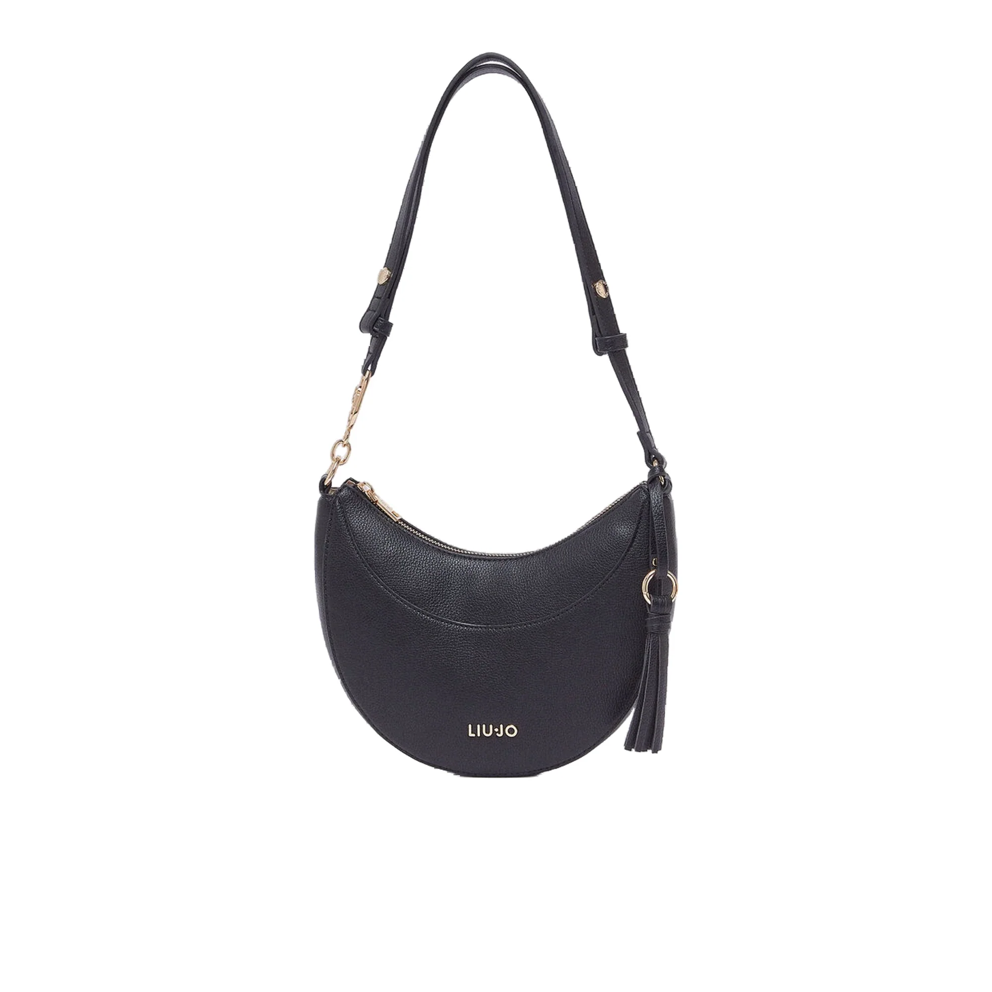 Borsa hobo Donna media con charm Nero