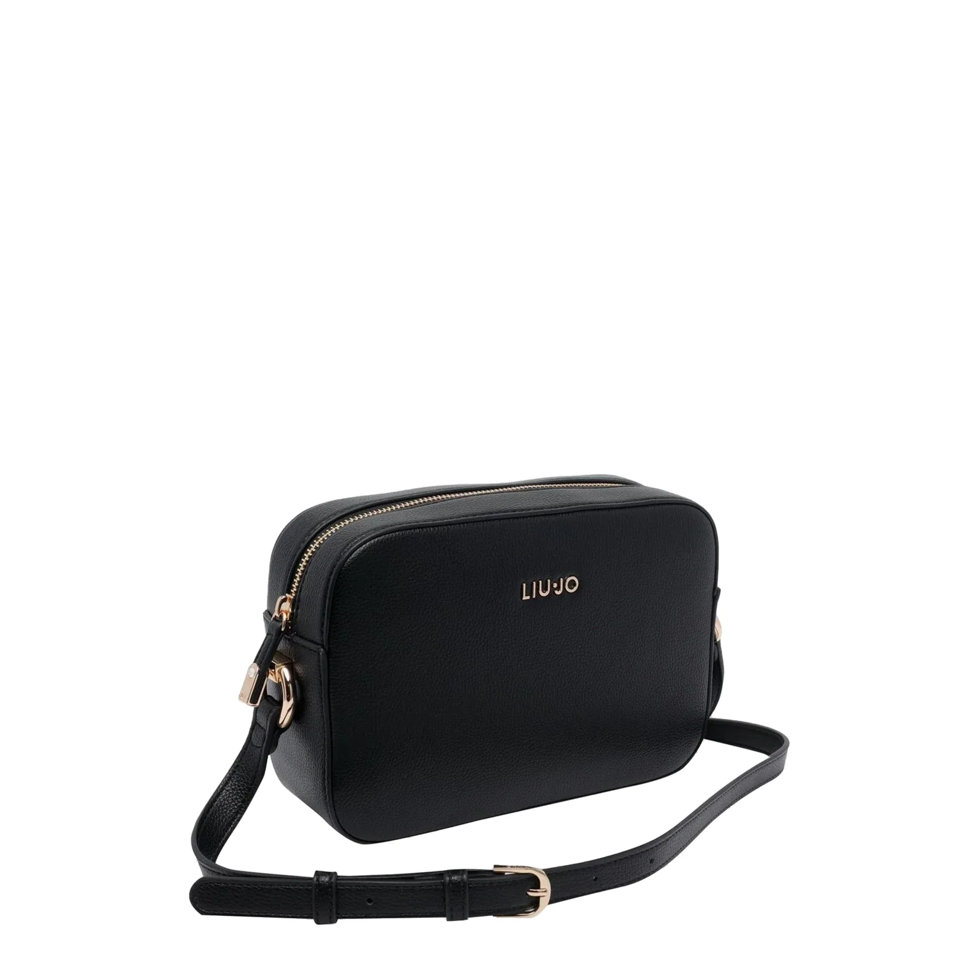 Borsa a tracolla Donna nera con logo frontale - immagine 4