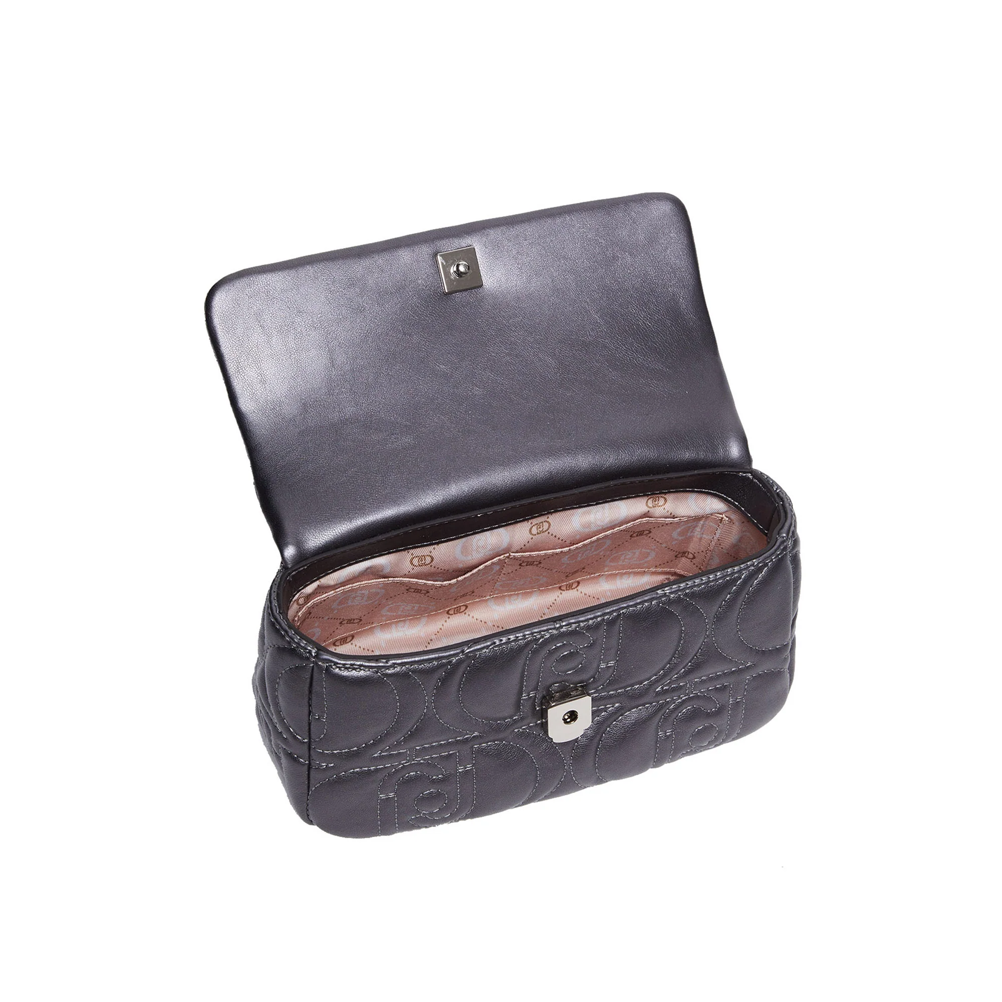 Borsa a spalla matelassé con logo Grigia - immagine 5