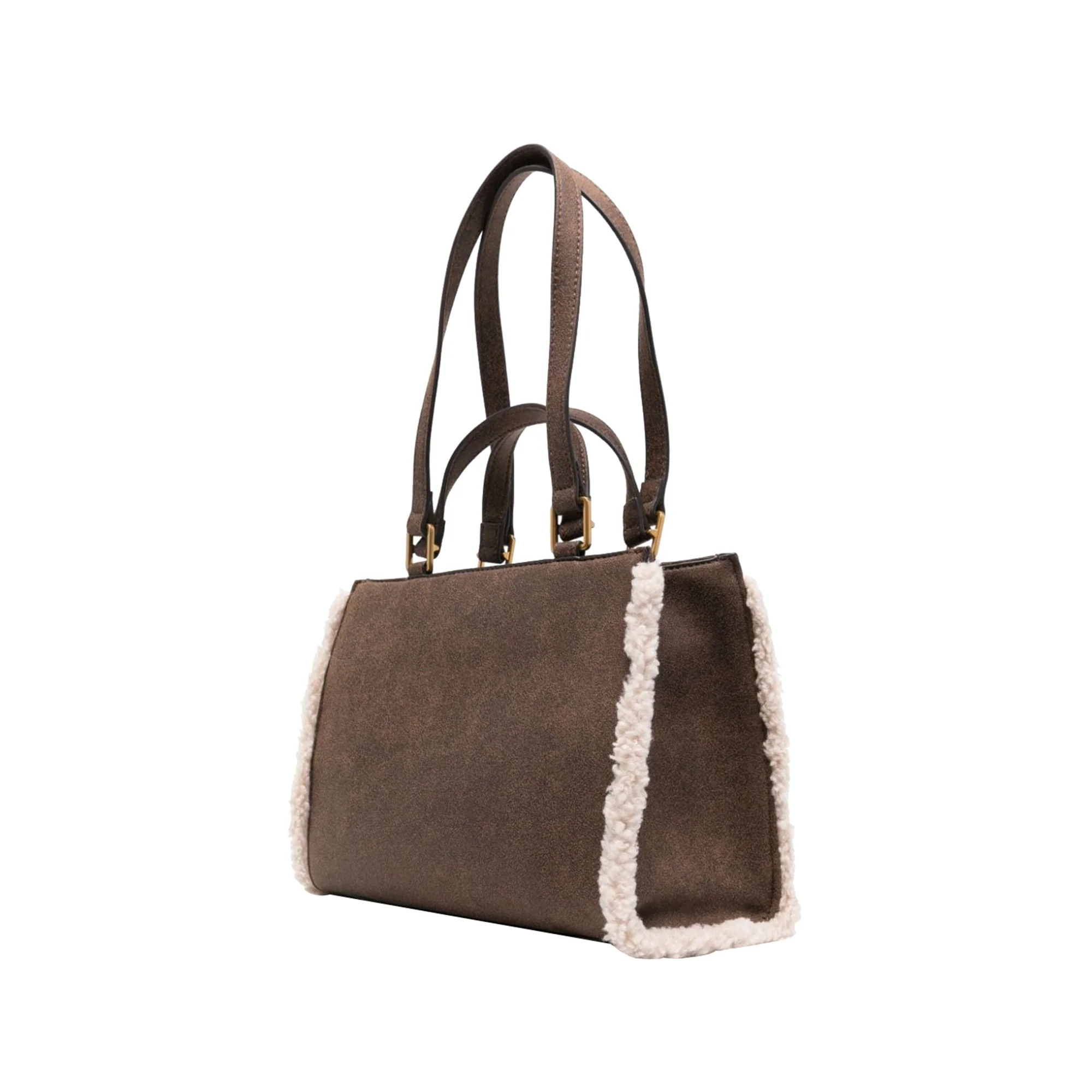 Borsa a mano con dettaglio ecopelliccia - immagine 3