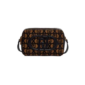 Borsa a tracolla Donna tessuto jacquard marrone