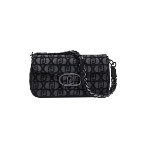 Borsa a spalla Donna in tessuto jacquard nero
