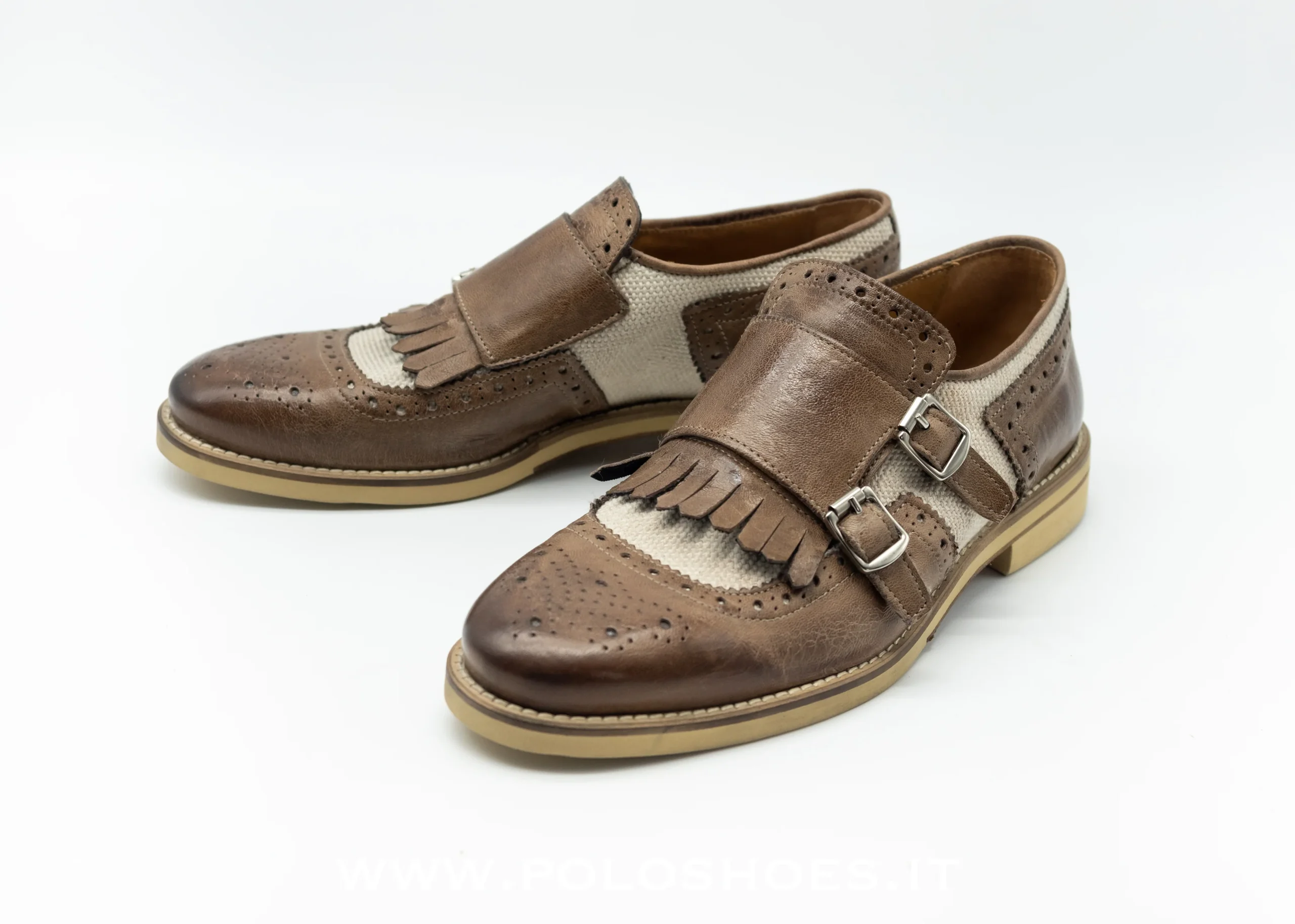 L'HOMME - INGLESE BICOLOR FIBBIE CUOIO - immagine 2