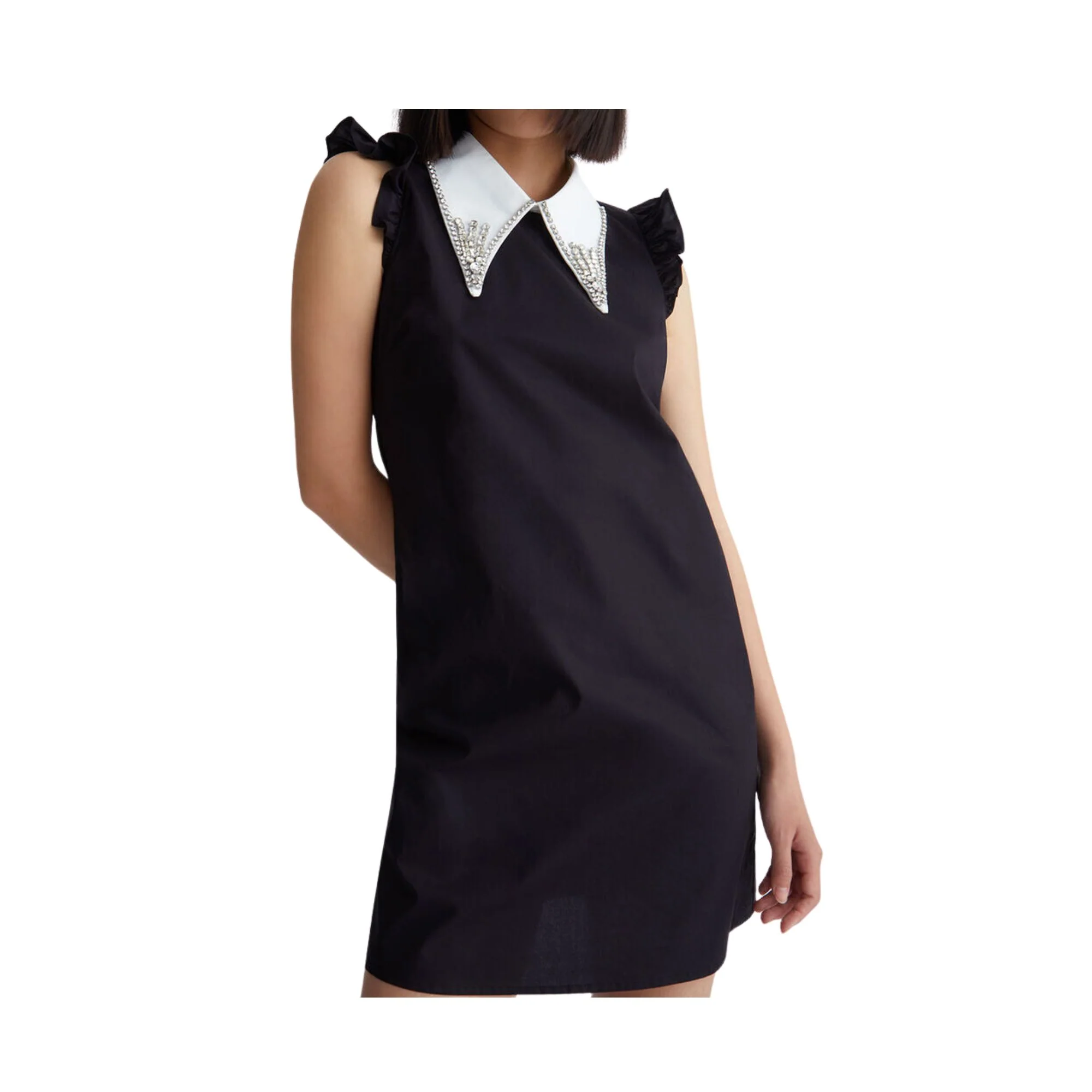 Abito Donna mini con colletto strass - immagine 3