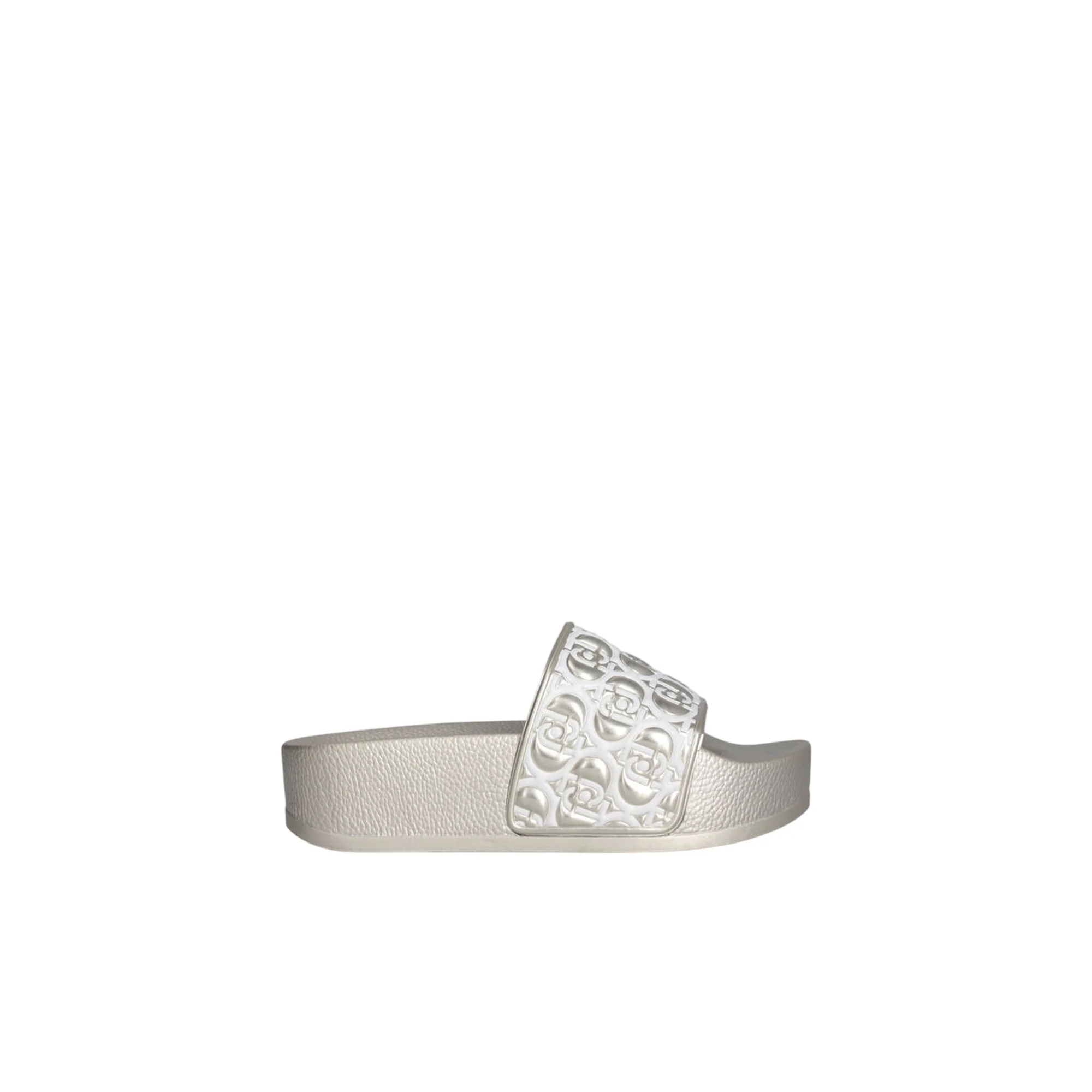 Ciabatte platform da donna con effetto laminato