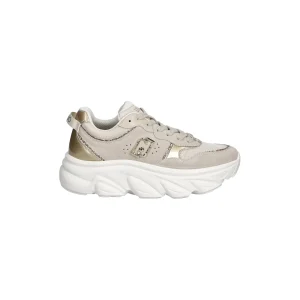 Sneakers Donna Beige con dettagli strass