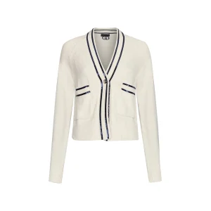 Cardigan Donna bianco con paillettes