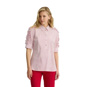 Camicia Donna a righe con rouches