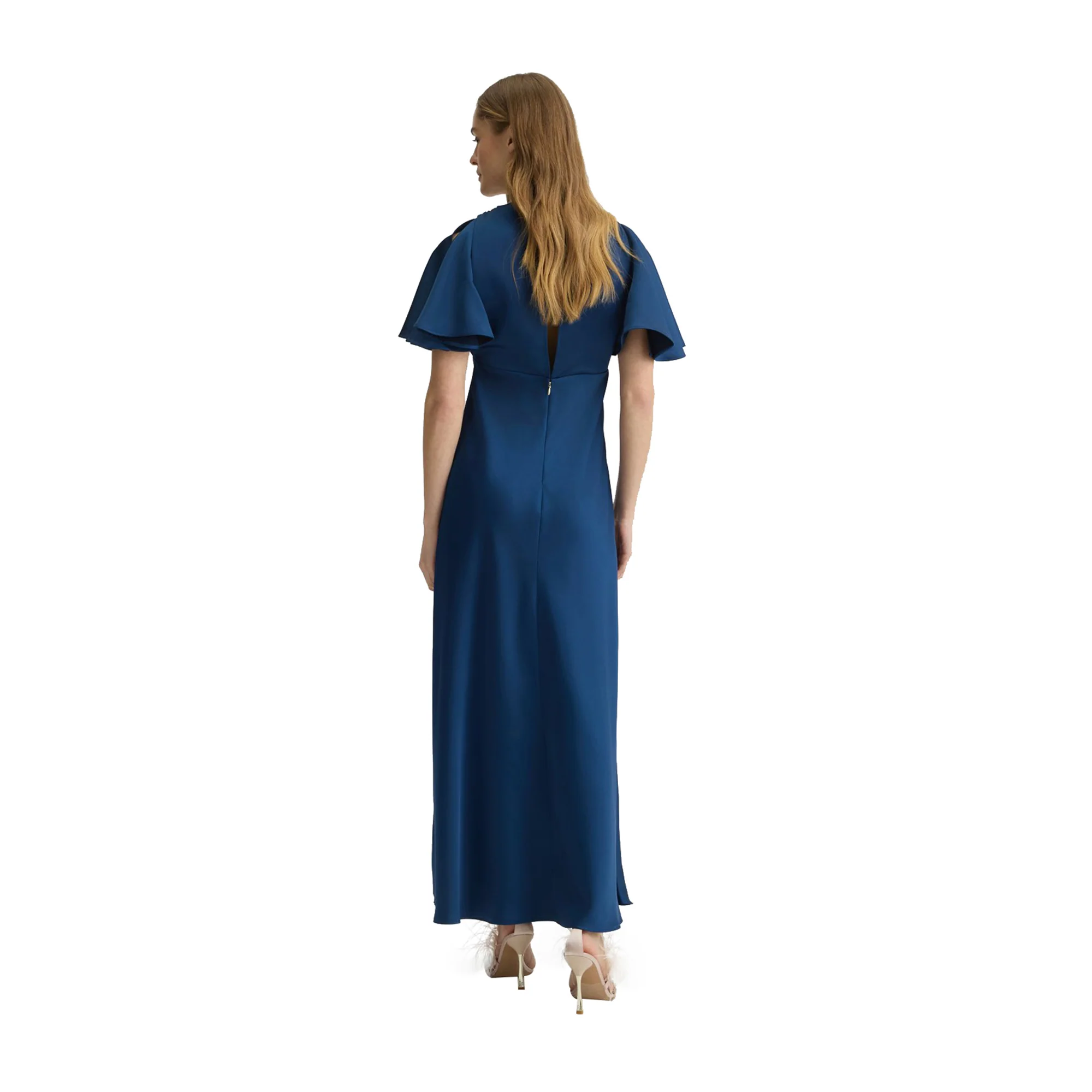 Abito lungo Donna in raso Blu - immagine 4