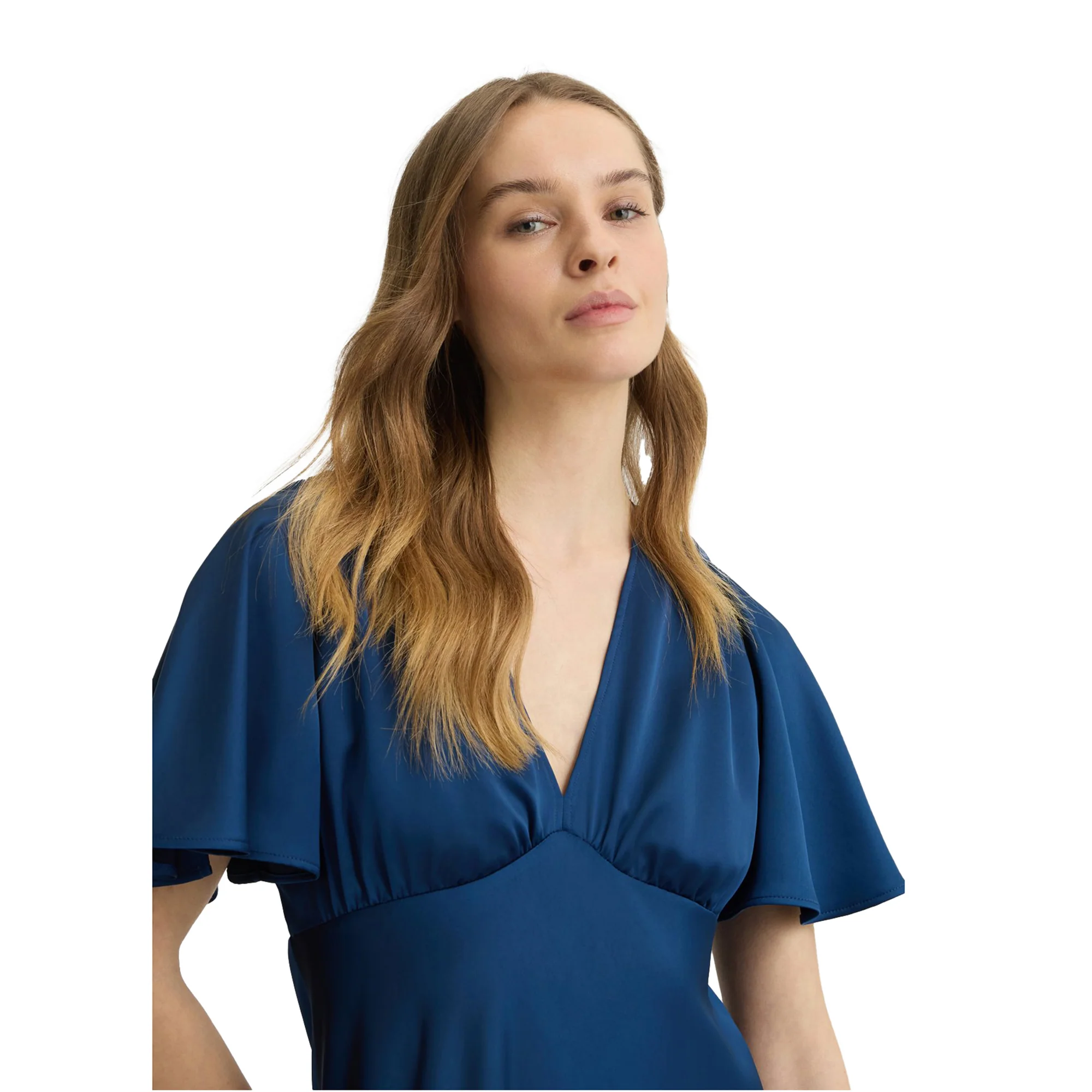 Abito lungo Donna in raso Blu - immagine 5